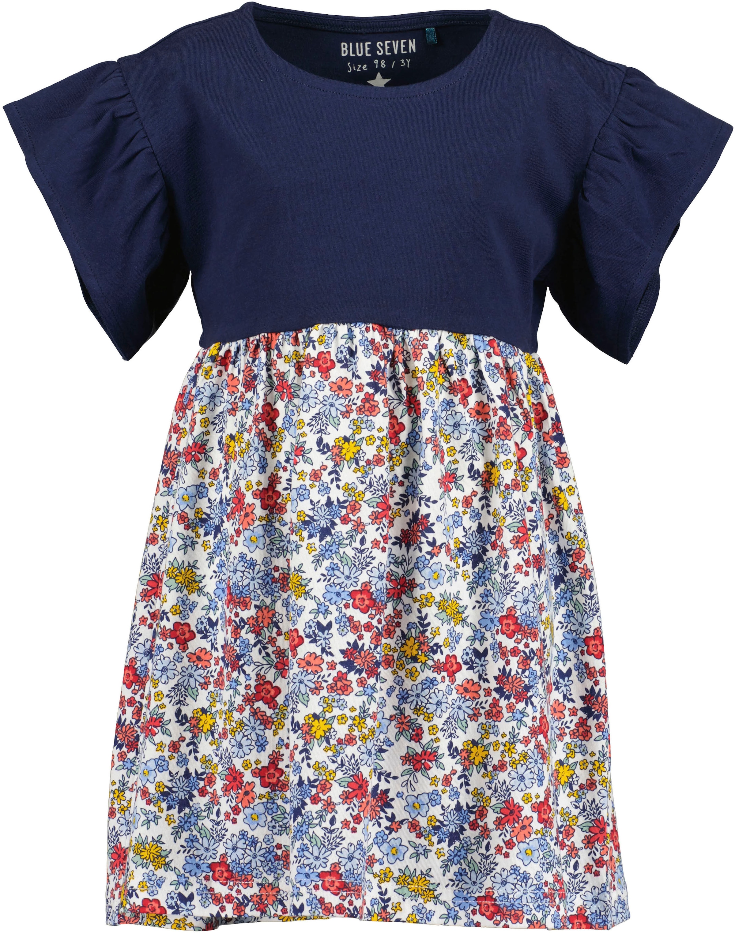 Blue Seven Sommerkleid 1 tlg. tlg. mit tollen Rüschen an den leicht überschnittenen Schultern