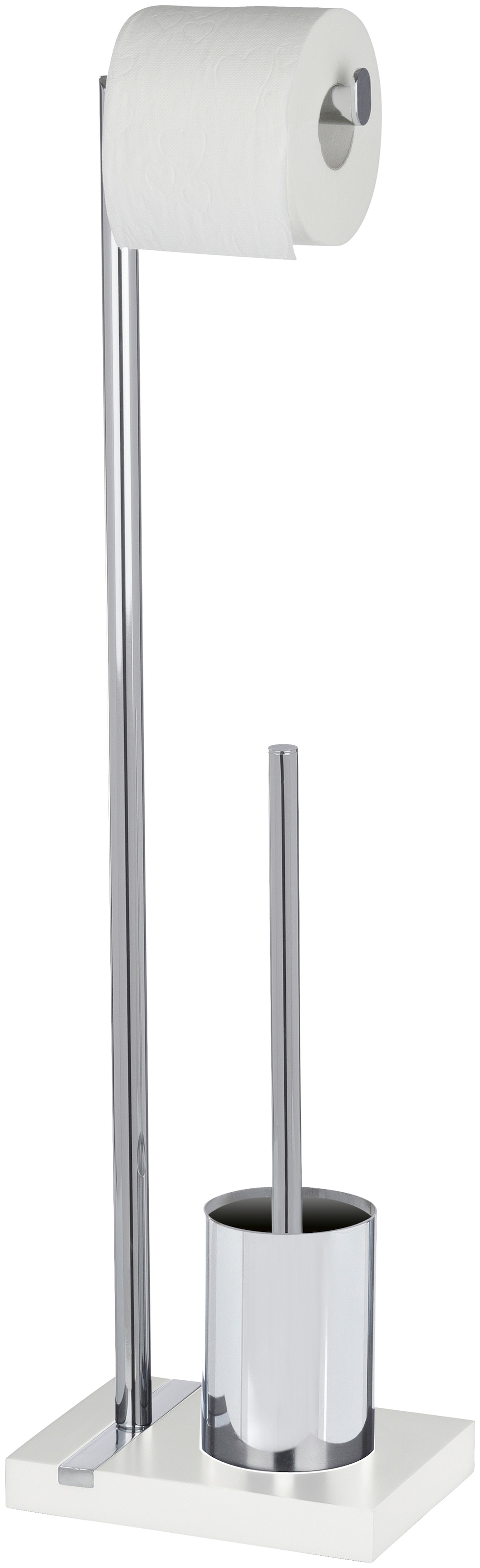 WENKO WC-Garnitur "Noble White" aus Polyresin (Kunststein)  Stahl Standgarn günstig online kaufen