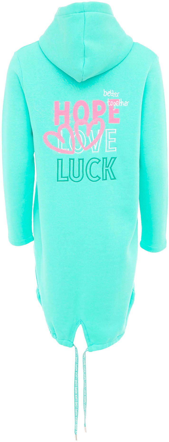 Zwillingsherz Jerseymantel ""Hope Love Luck"", mit langem Reißverschluß und günstig online kaufen