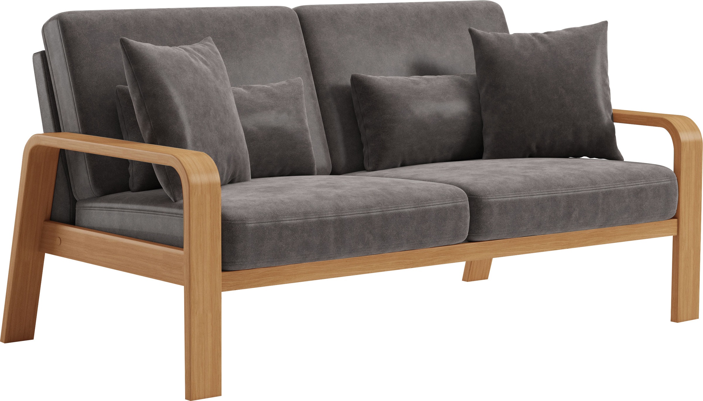 sit&more 2,5-Sitzer »Kolding«, Armlehnen aus eichefarbigem Buchenholz, verschiedene Bezüge und Farben
