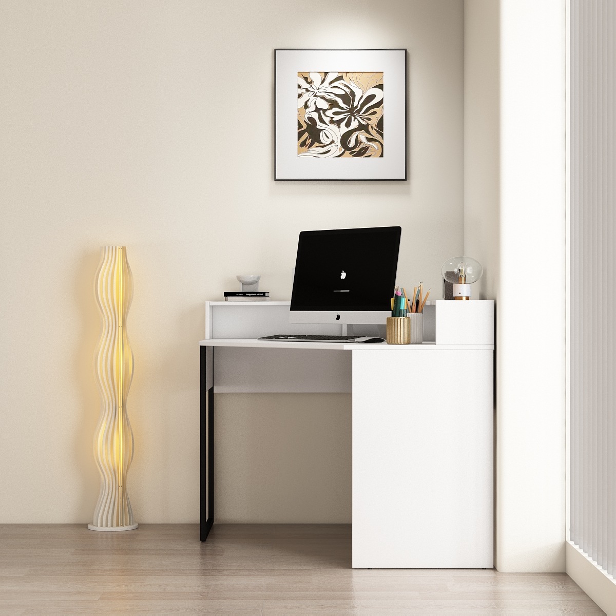 OTTO home Eckschreibtisch "Moid", mit Schreibtischaufsatz, modernes Design, günstig online kaufen