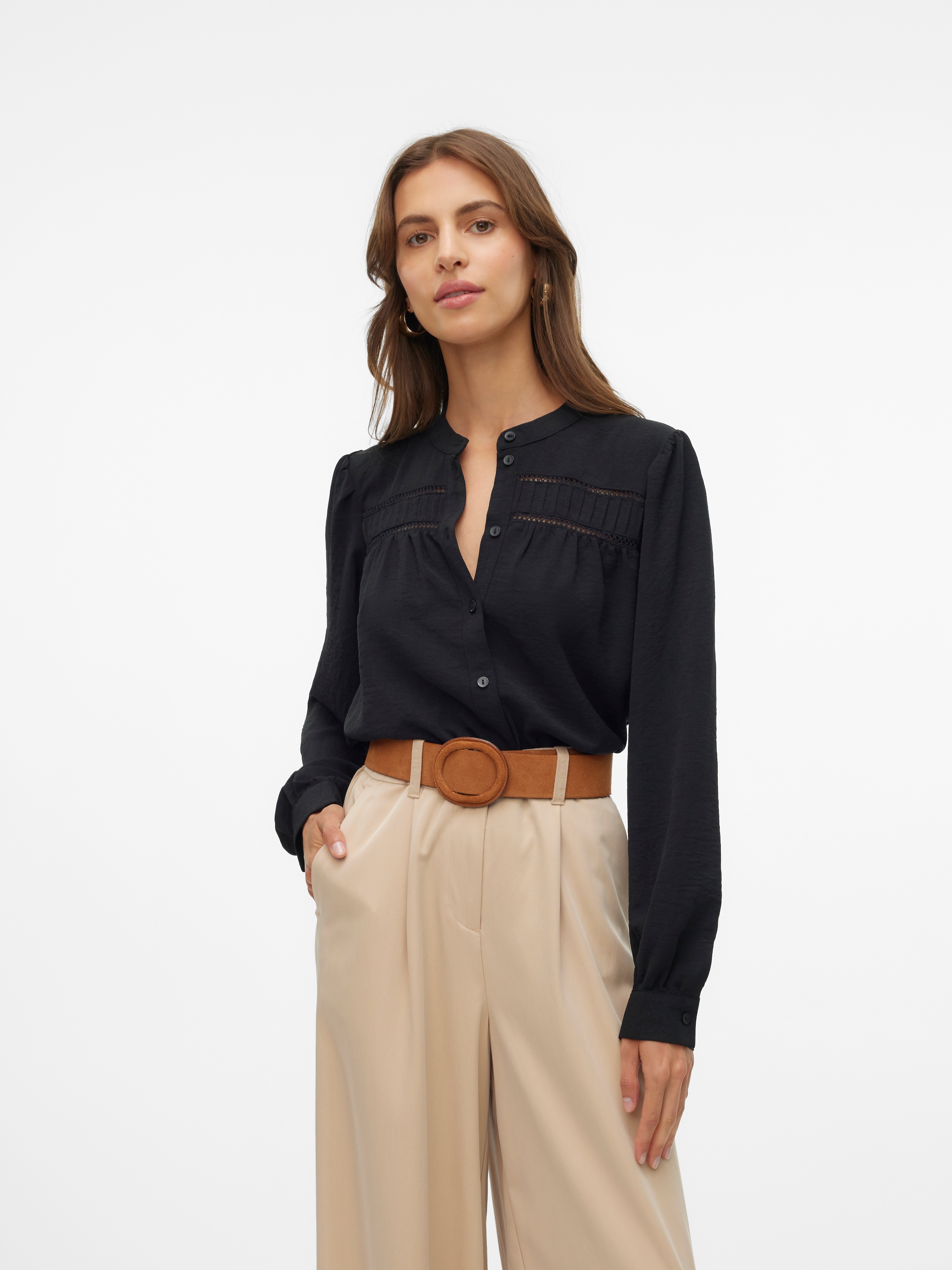 Vero Moda Langarmbluse »VMEMMA LS LACE SHIRT WVN...