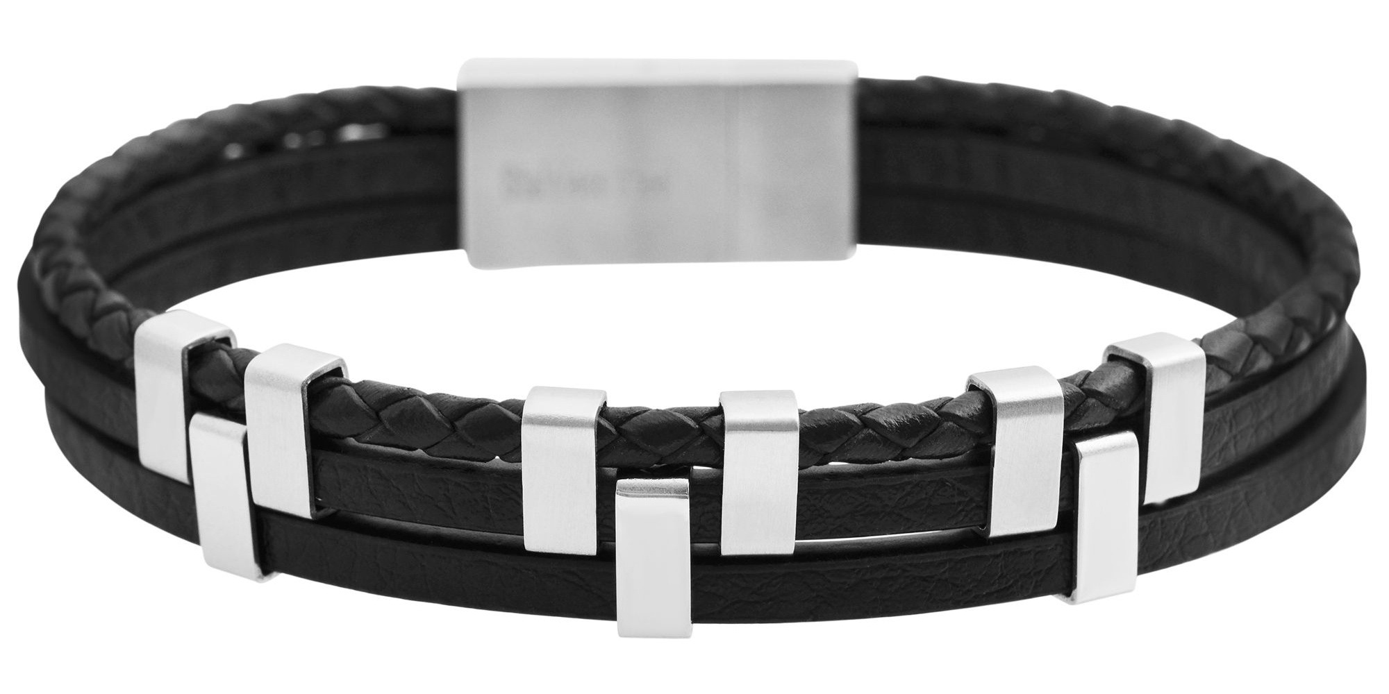 Armband ADELIA´S "Unisex Armband – Lederarmband aus Leder 21 cm", schwarz, Armbänder, Damen, 21cm, Leder, Armband, Eine schöne Geschenkidee für jeden Anlass