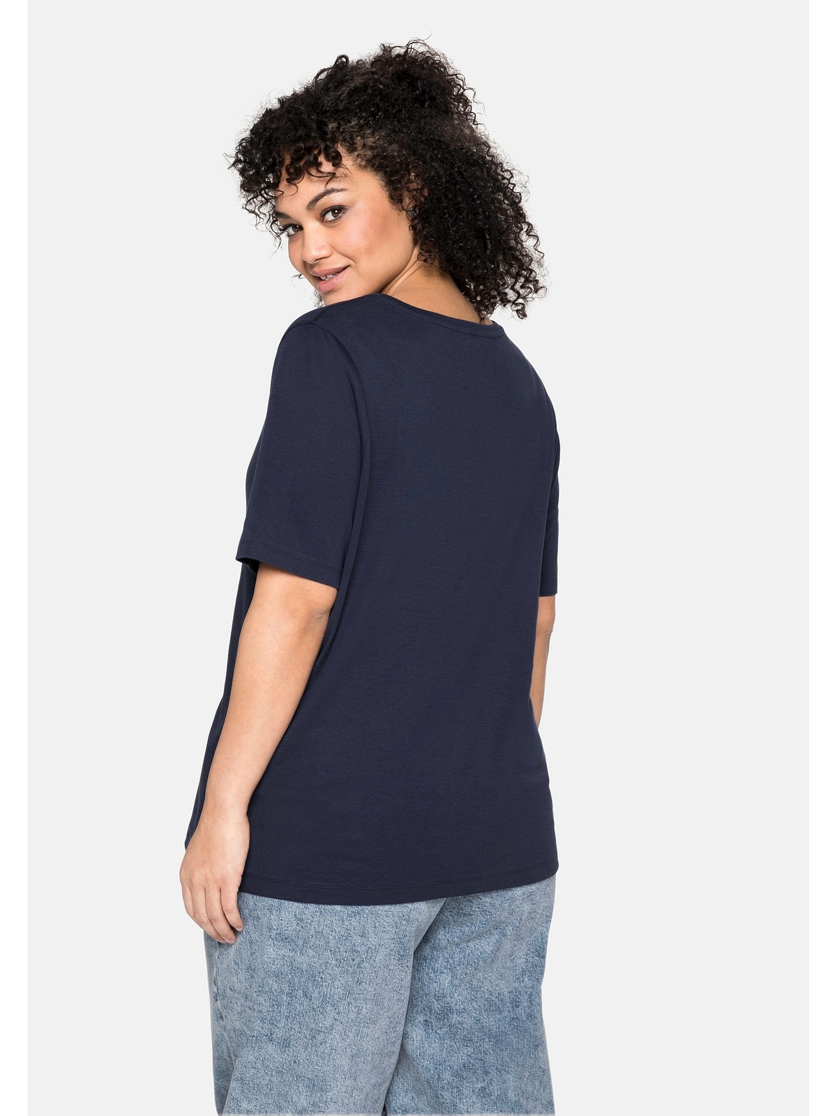 Sheego T-Shirt »Große für Baumwolle Größen«, BAUR reiner bestellen aus 