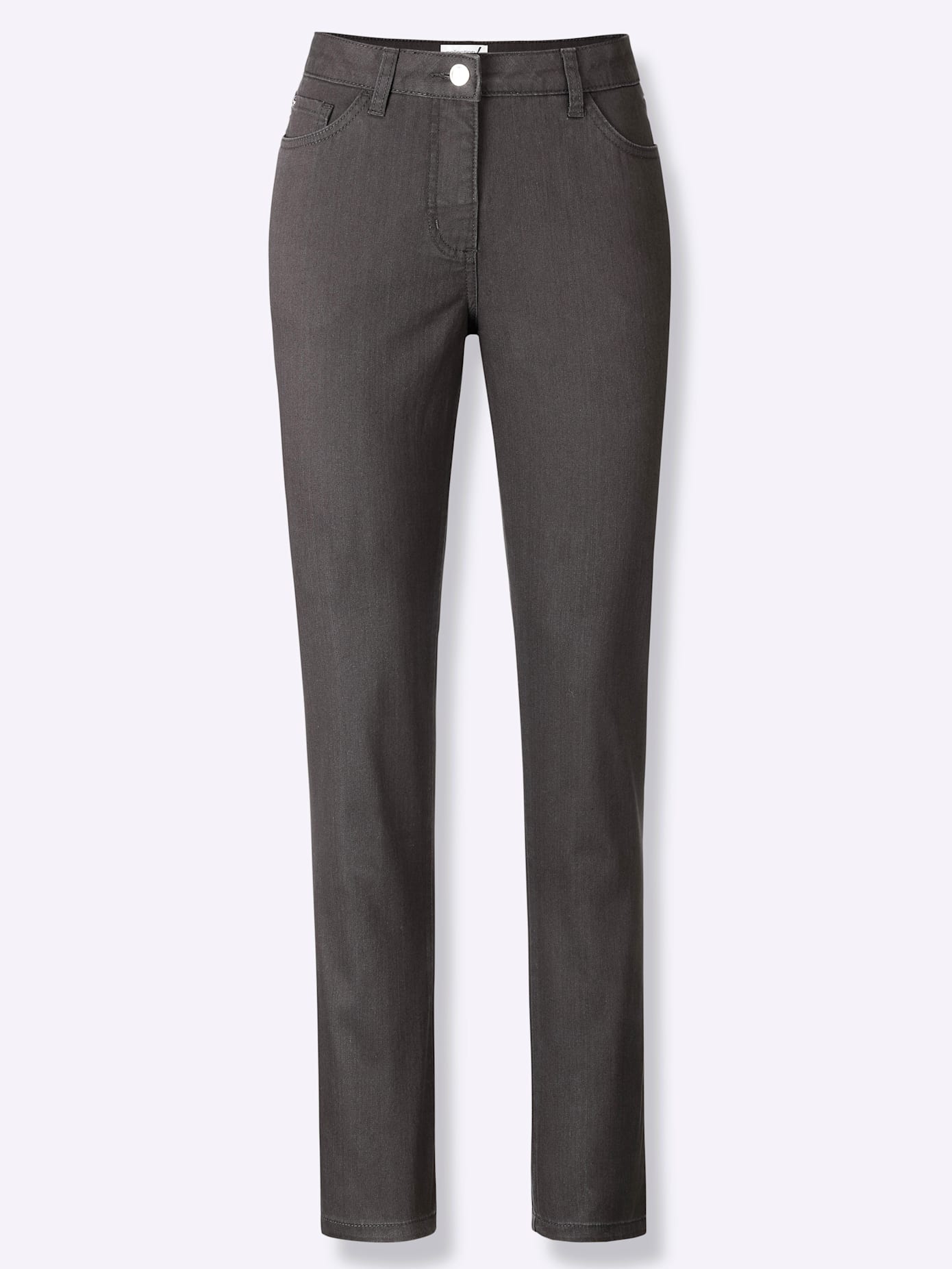 Stretch-Jeans CASUAL LOOKS, Damen, Gr. 48, Normalgrößen, grau (graphit), 96% Baumwolle, 4% Elasthan, unifarben, lang, Jeans