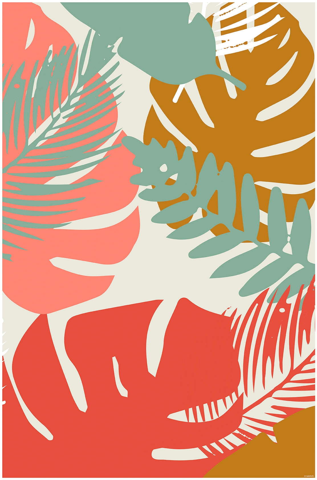 Komar Bild "Winter Tropics Black Panther Plants" Tiere 1 Stk. tlg. Wandbild günstig online kaufen