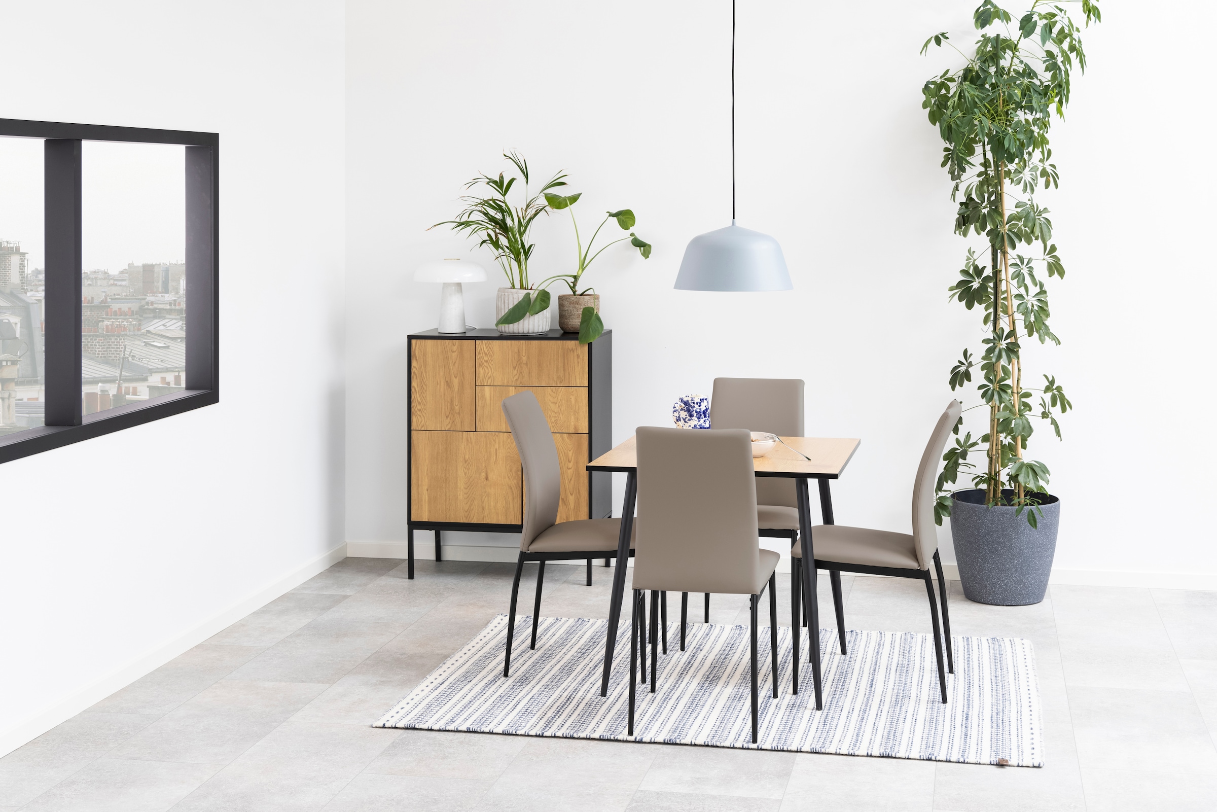 ACTONA GROUP Sideboard, (1), mit Wildeiche-Nachbildung, 3 Türen und 2 Schubladen, Breite 80 cm