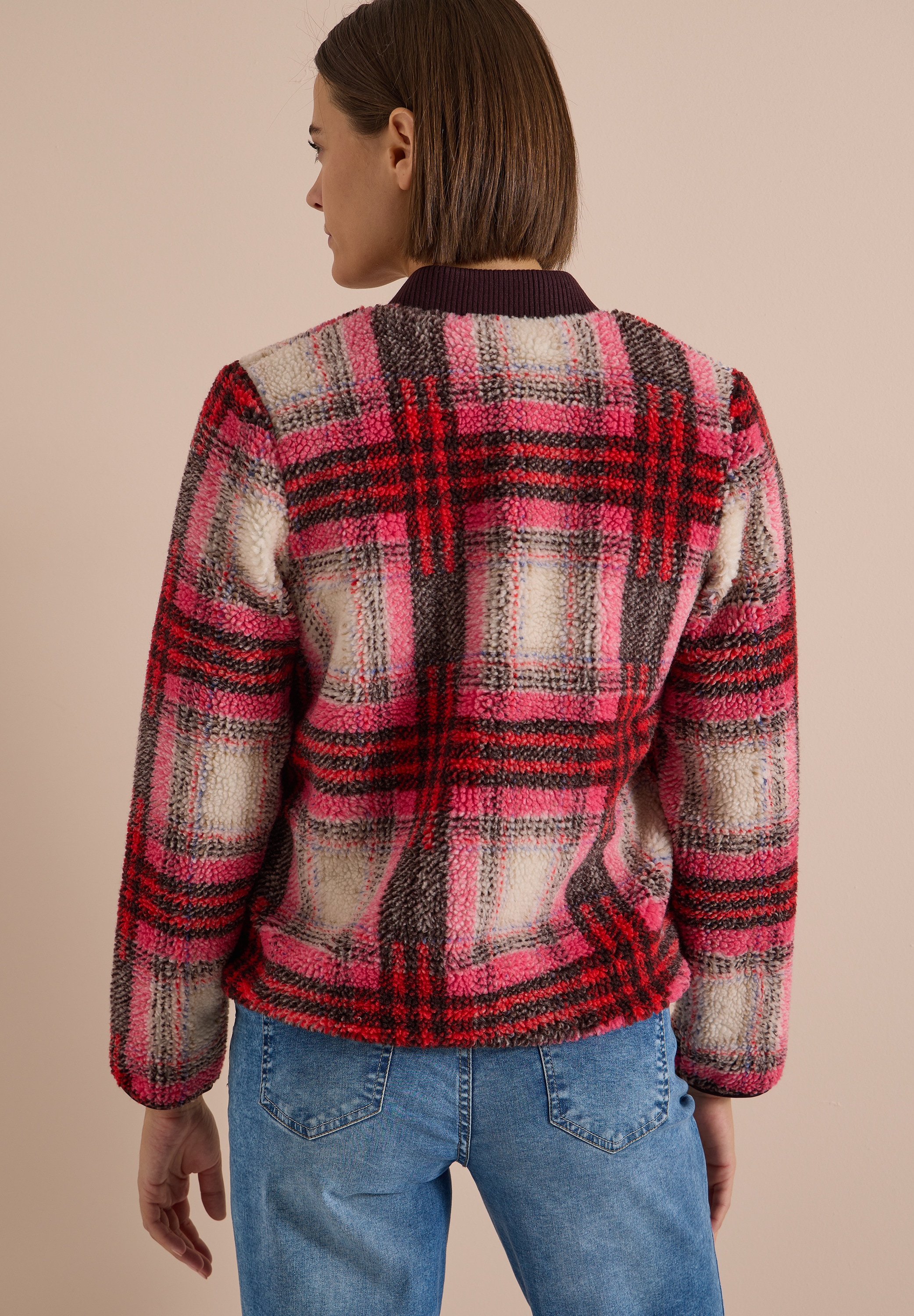 Cecil Blouson ohne Kapuze Teddy-Blouson / Karo-Muster /  mit Softshelldetails