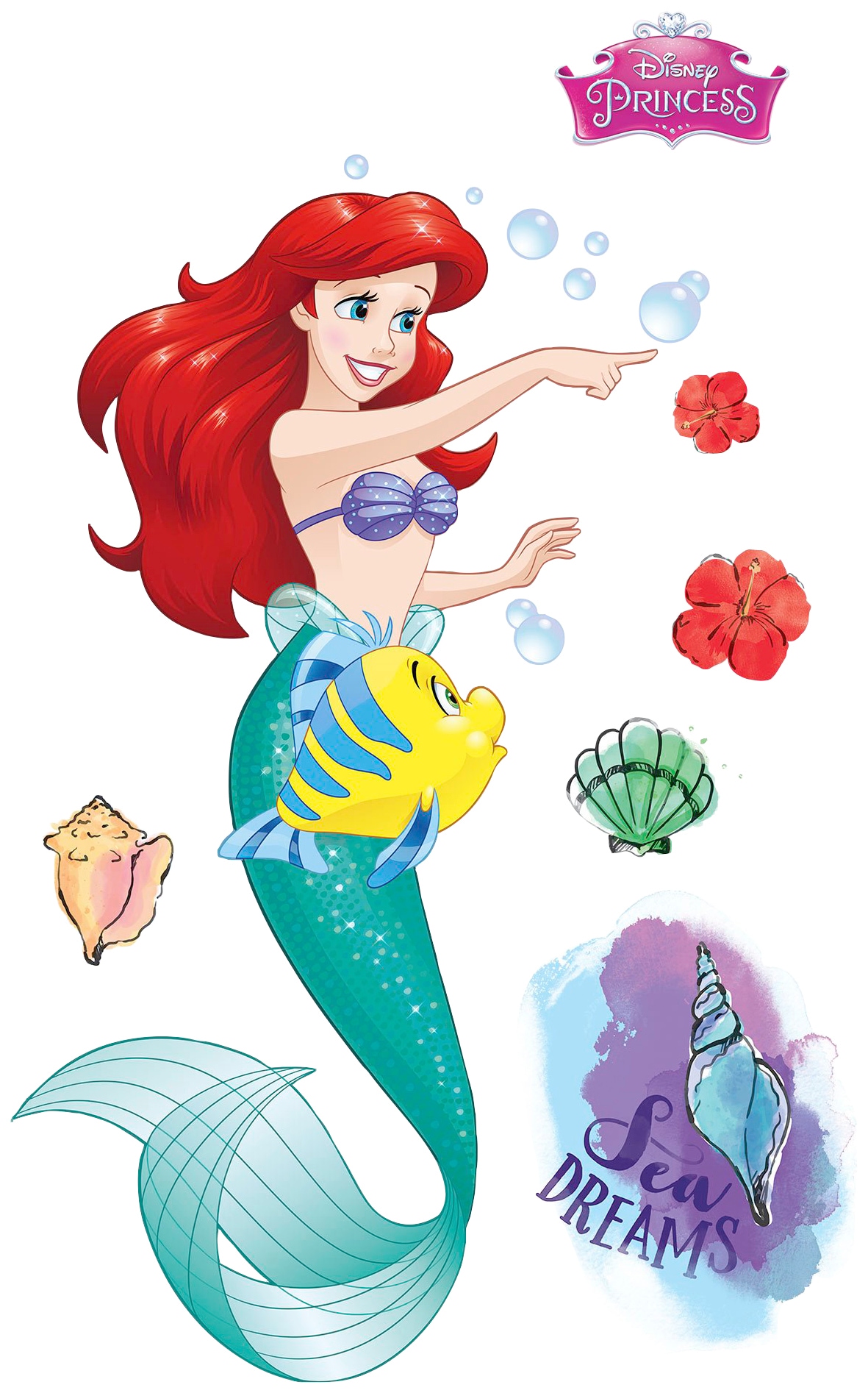 Komar Vliestapete "Selbstklebende Vlies - Ariel XXL - Größe 127 x 200 cm" bedruckt glatt Kinderzimmer