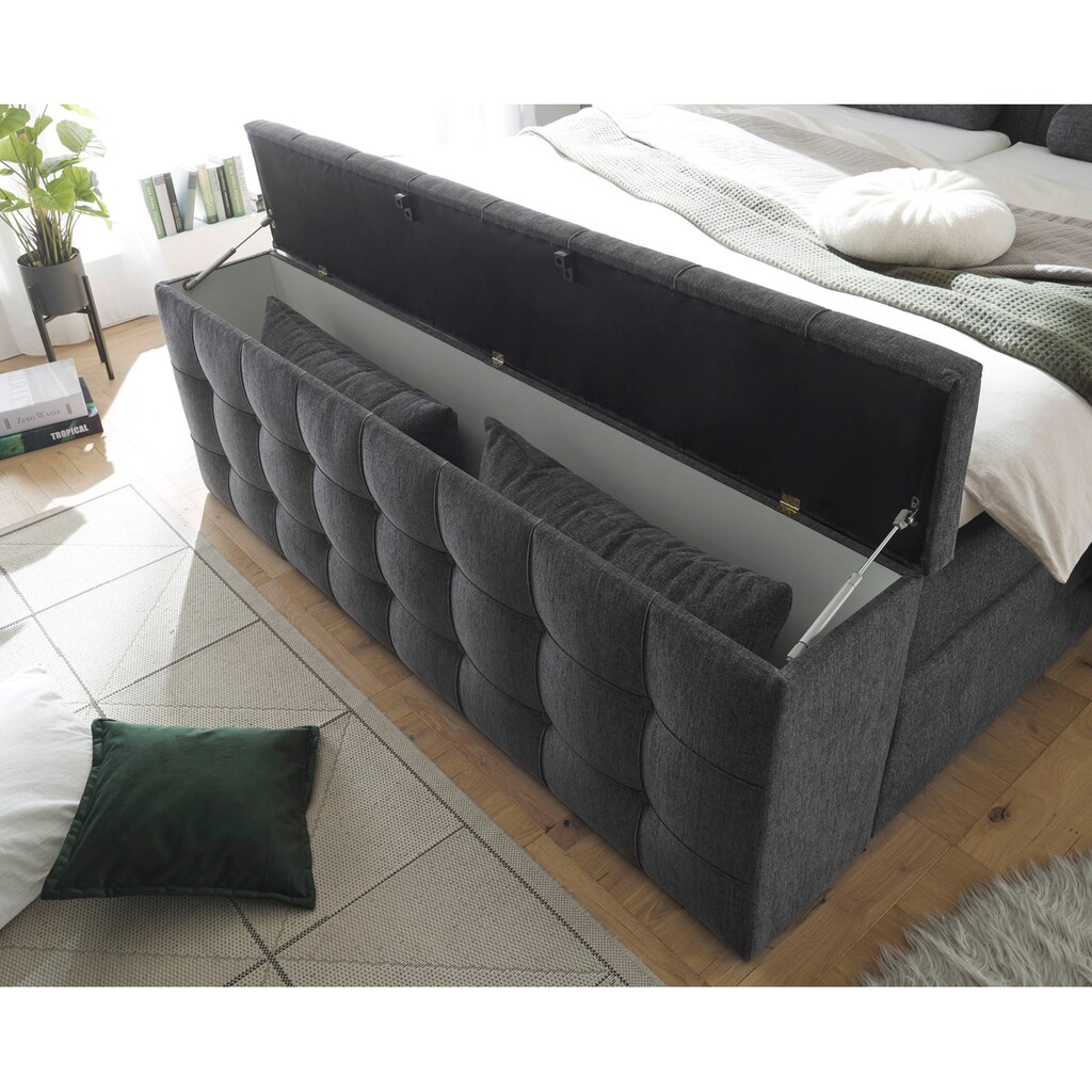 ED EXCITING DESIGN Boxspringbett »Managua«, (6 St.), Motor, harte Seite mit Kokosmatte, weiche Seite mit Filzabdeckung