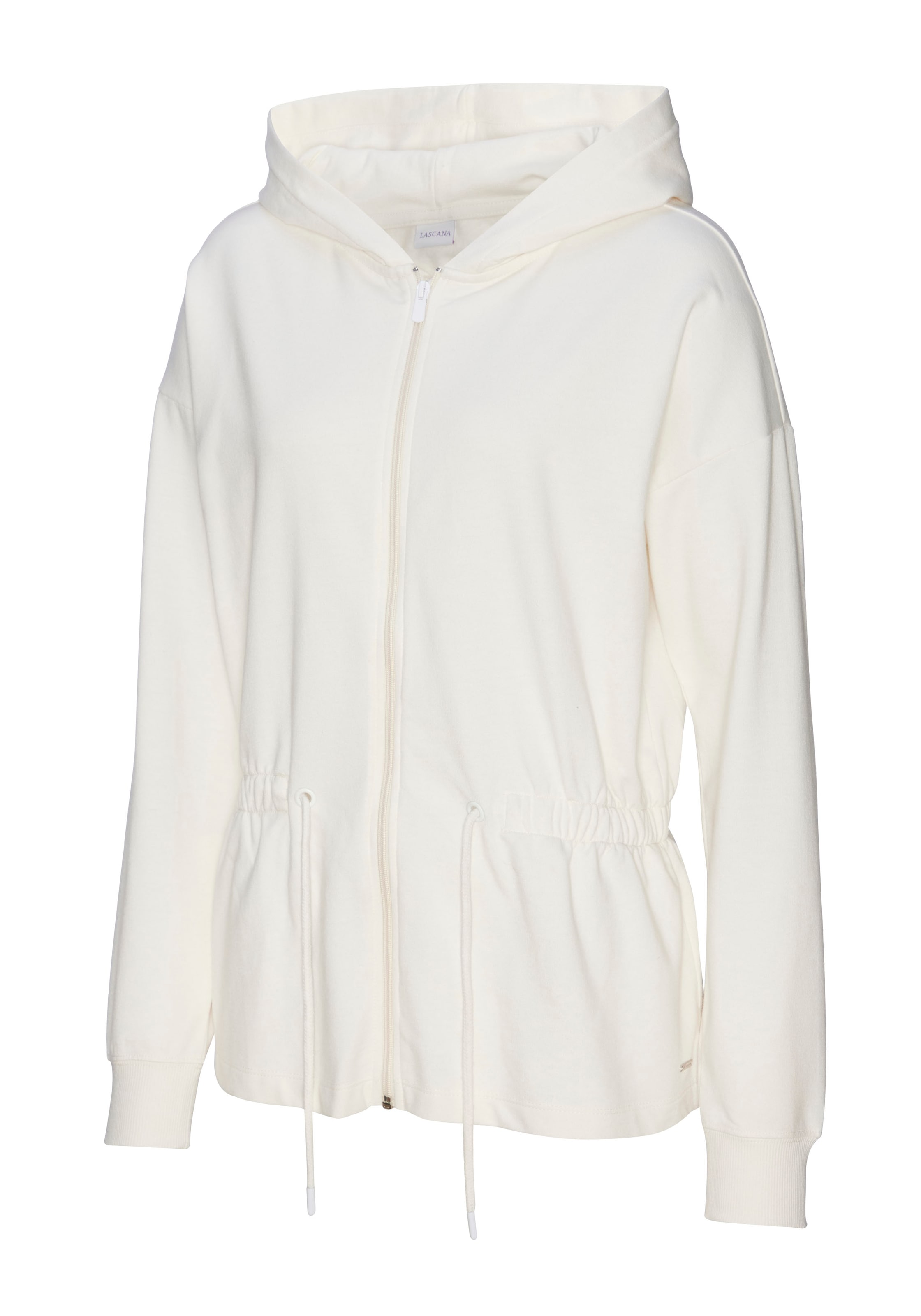 LASCANA Sweatjacke, mit Tunnelzug in der Taille, Loungewear, Loungeanzug