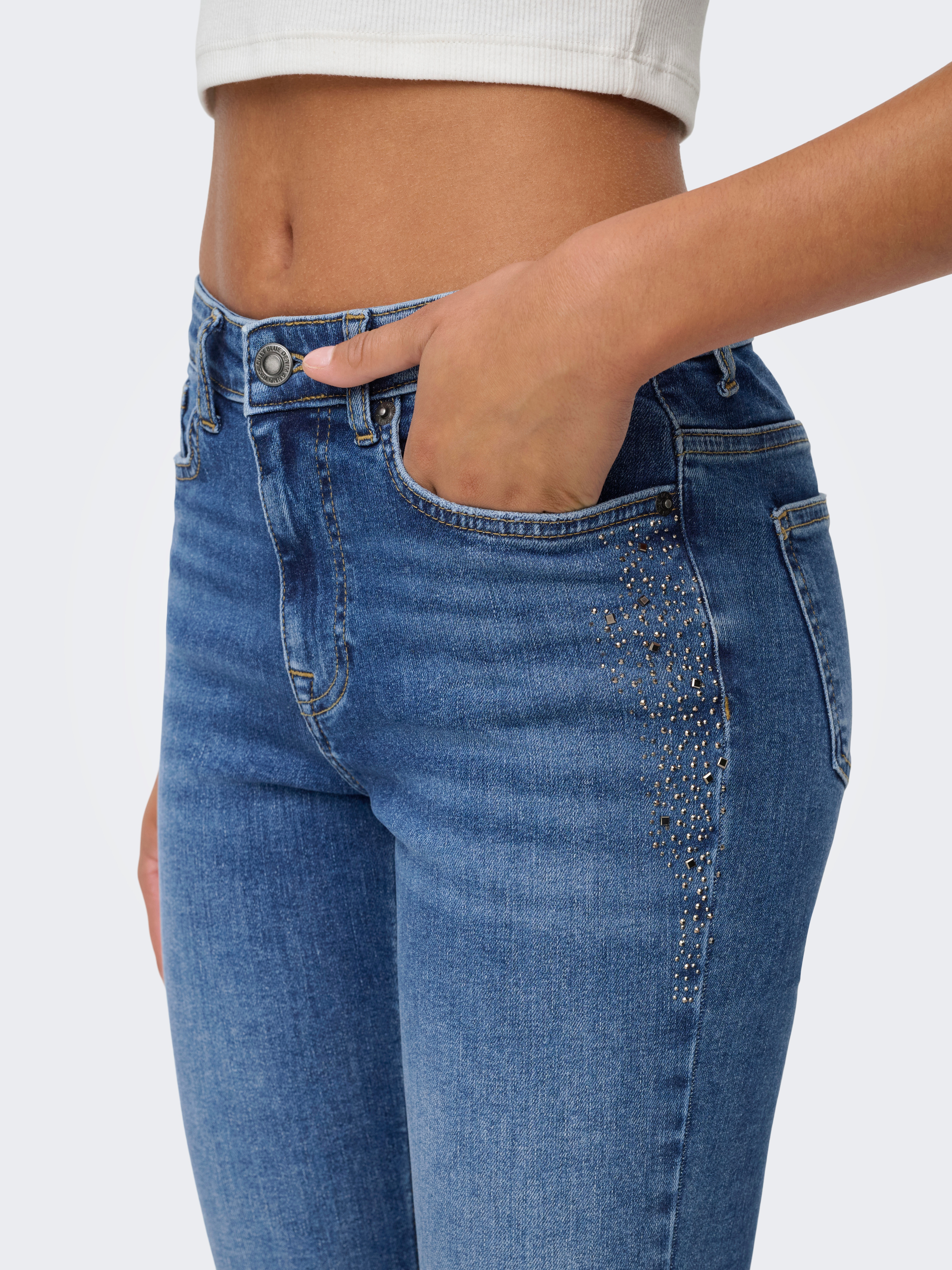 Thumbnail - ONLY Slim-fit-Jeans "ONLSUI MID SLIM RHINESTONE DNM TAI"