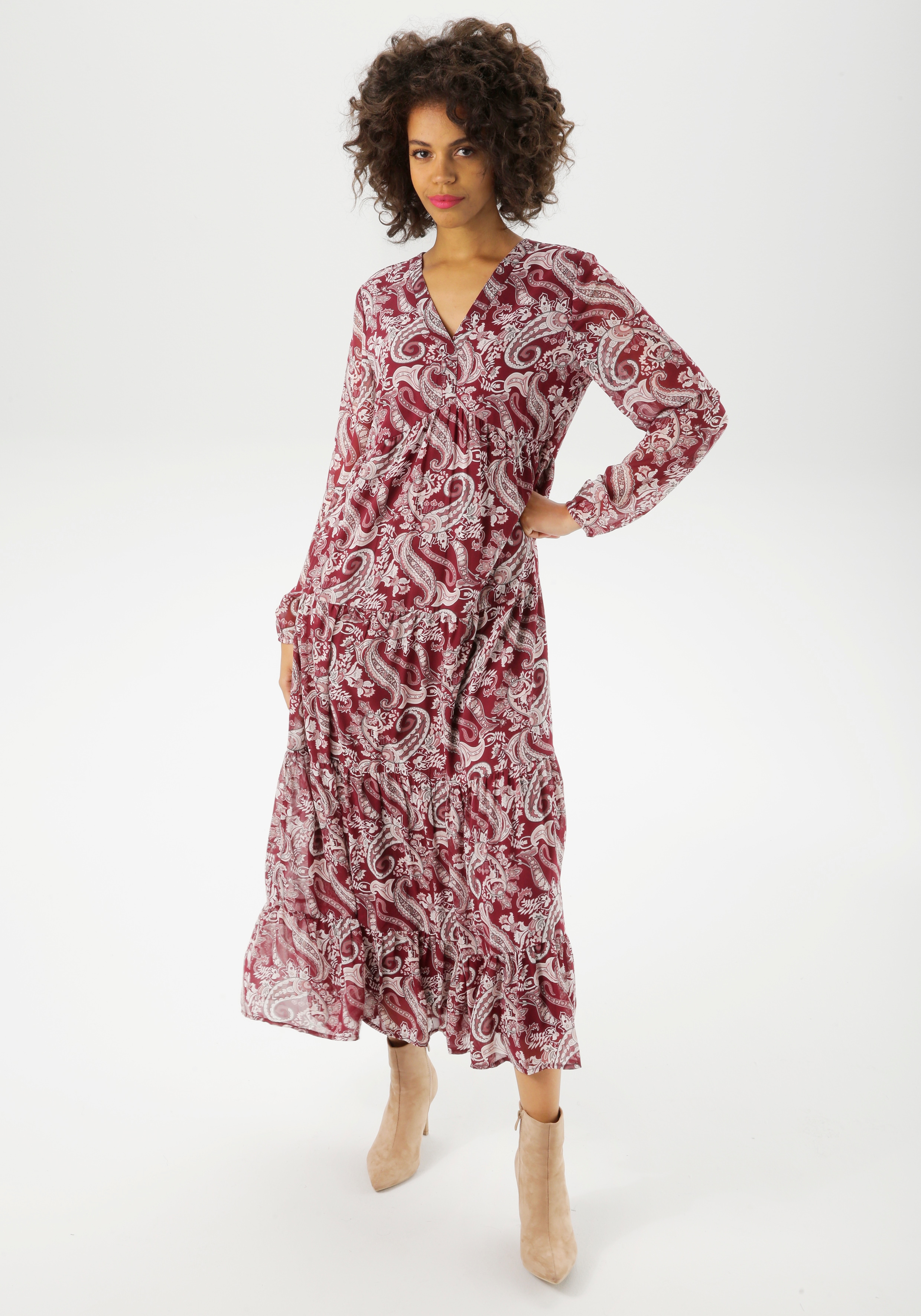 Aniston CASUAL Maxikleid, mit farbharmonischem Paisley-Muster - NEUE KOLLEK günstig online kaufen