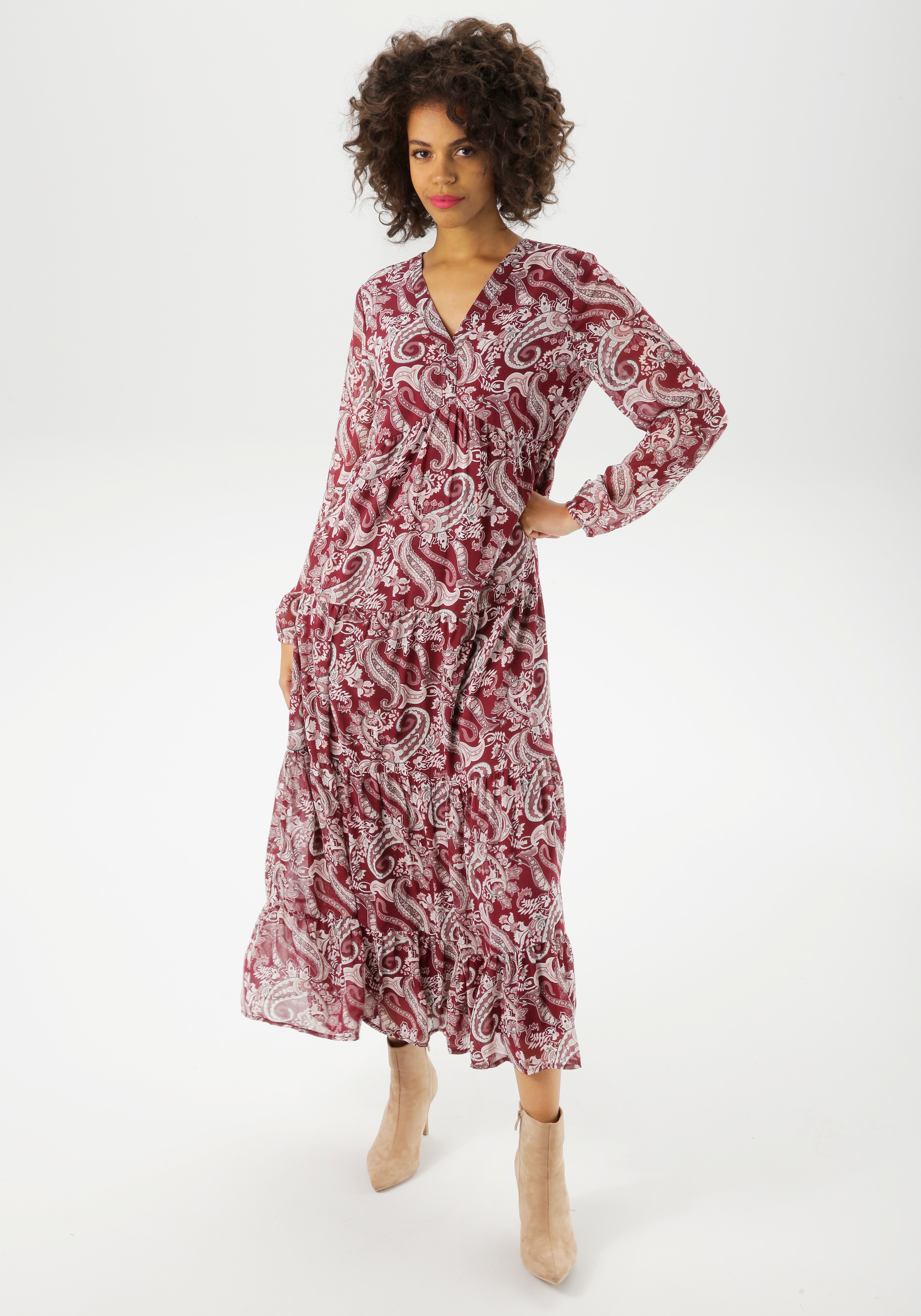 Aniston CASUAL Maxikleid mit farbharmonischem Paisley-Muster günstig online kaufen