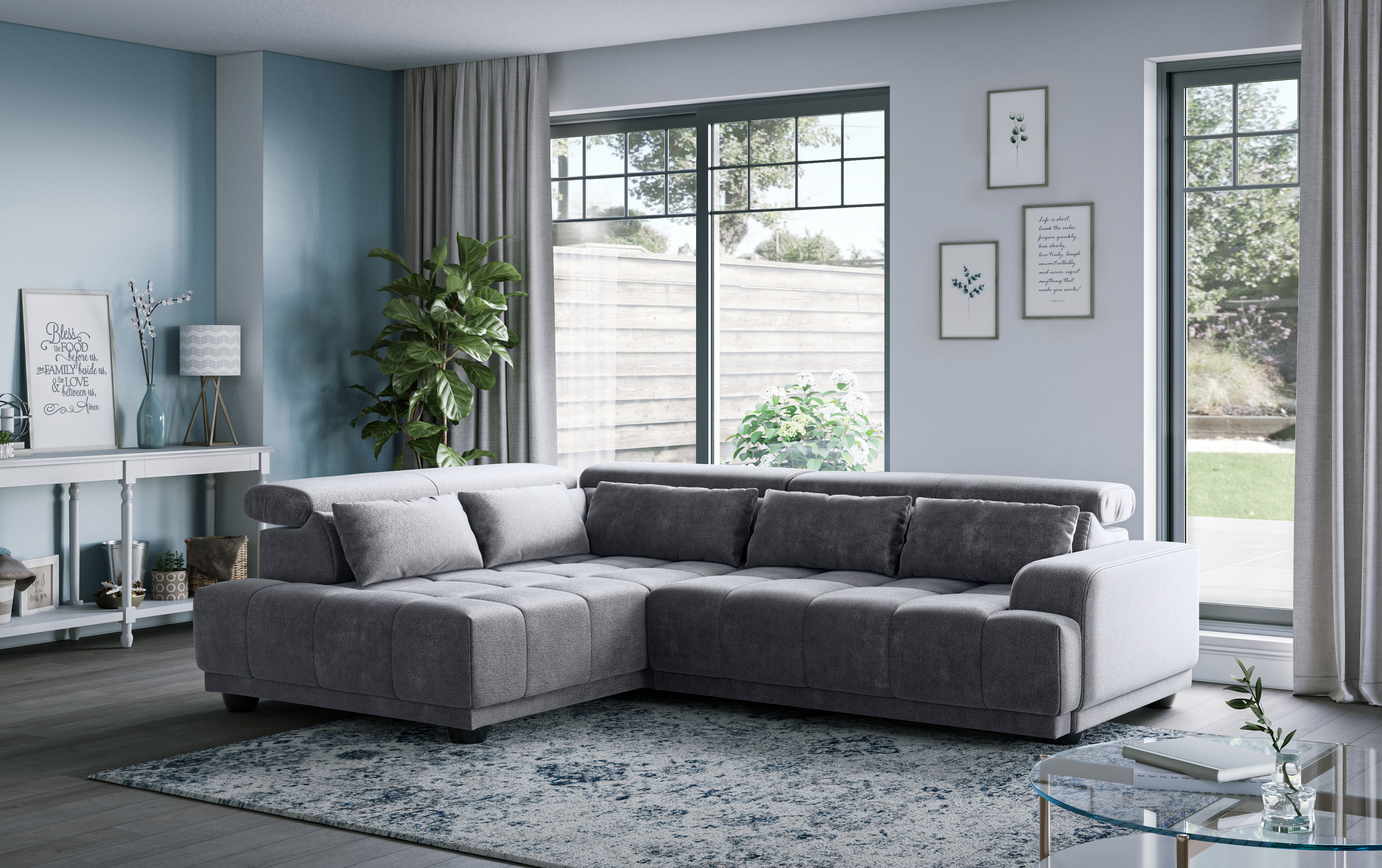 OTTO home Ecksofa "Jade L Form, Breite: 270 cm, mit Kopfteilverstellung & Nierenkissen" optional elektr. Sitztiefenverstellung