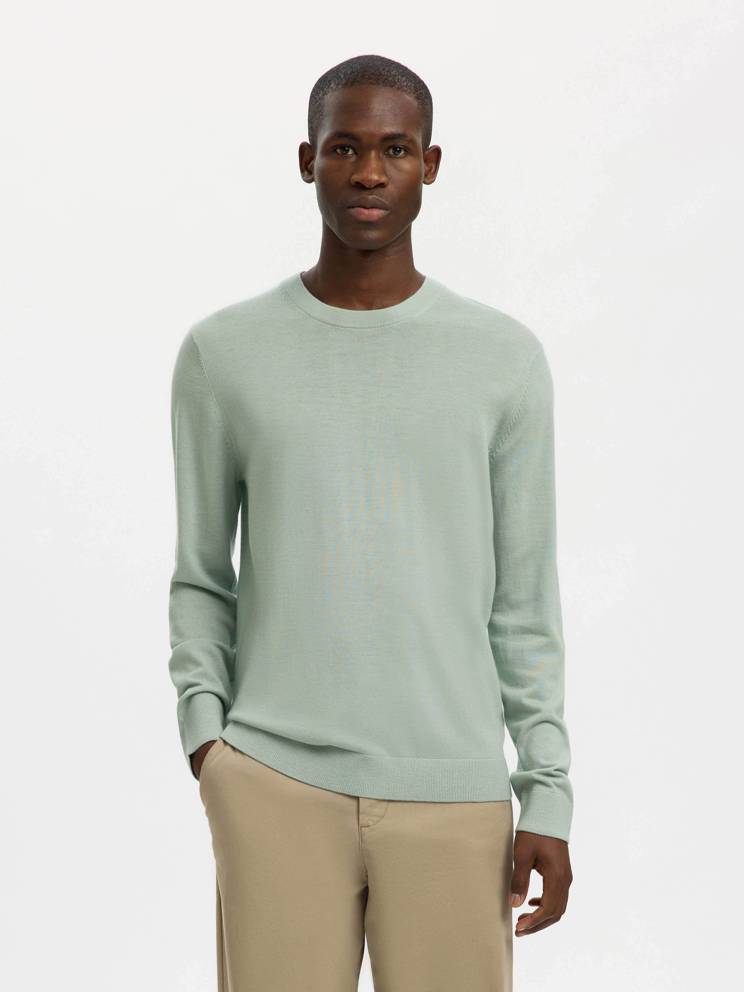 SELECTED Strickpullover "SLHTRAY LS KNIT MERINO CREW NECK NOOS" Wolle, regu günstig online kaufen