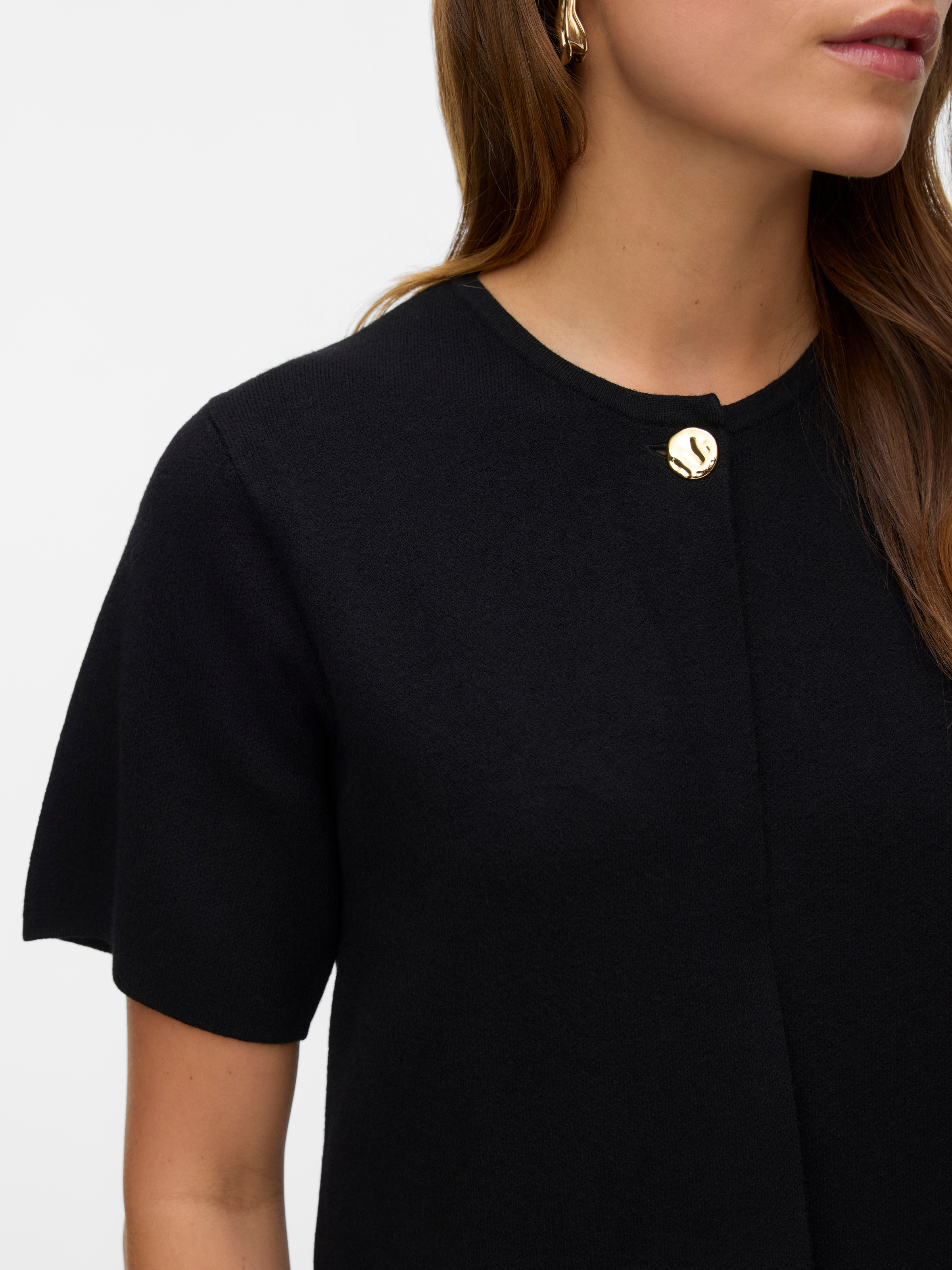 Thumbnail - Vero Moda Strickjacke "VMGOLD SS O-NECK ONE BUTTON CARDIGAN"