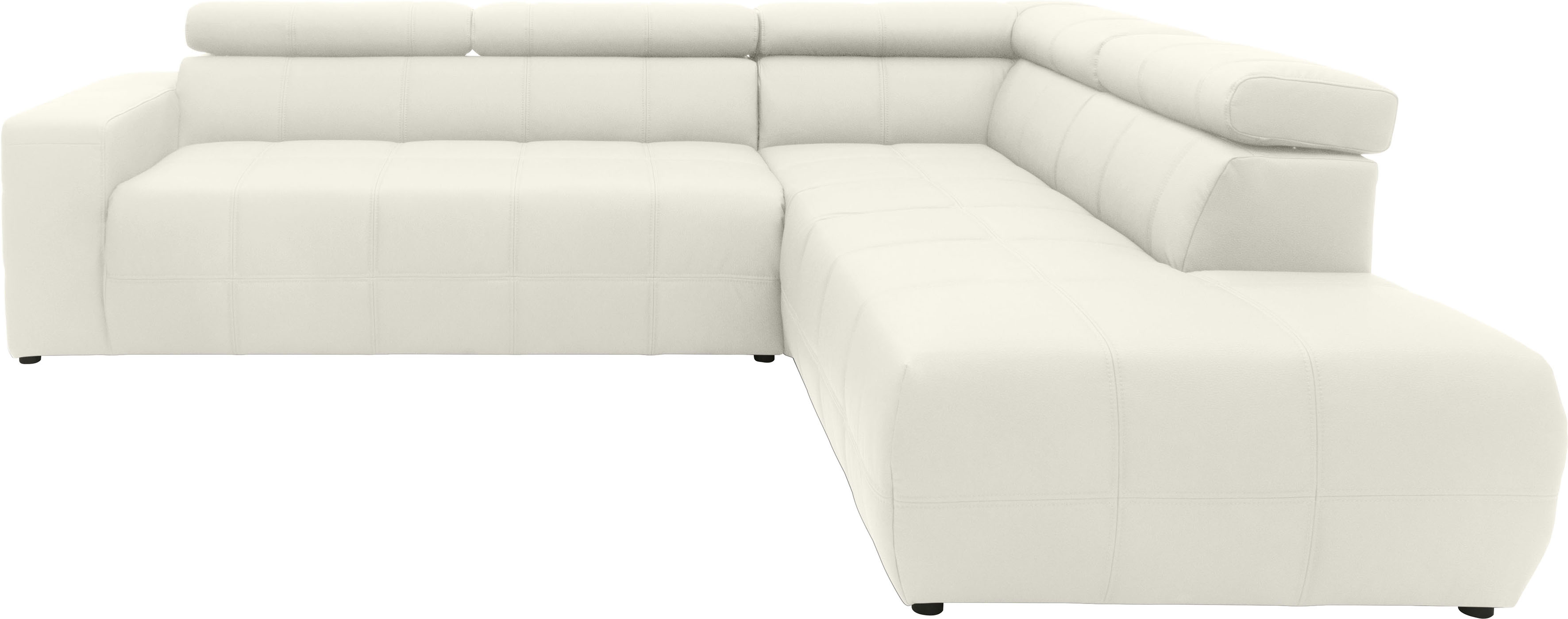 DOMO collection Ecksofa "BRANDON bequem, Breite 275cm, L-Form, auch in Leder" inklusive Kopfteilverstellung, wahlweise mit Sitztiefenverstellung