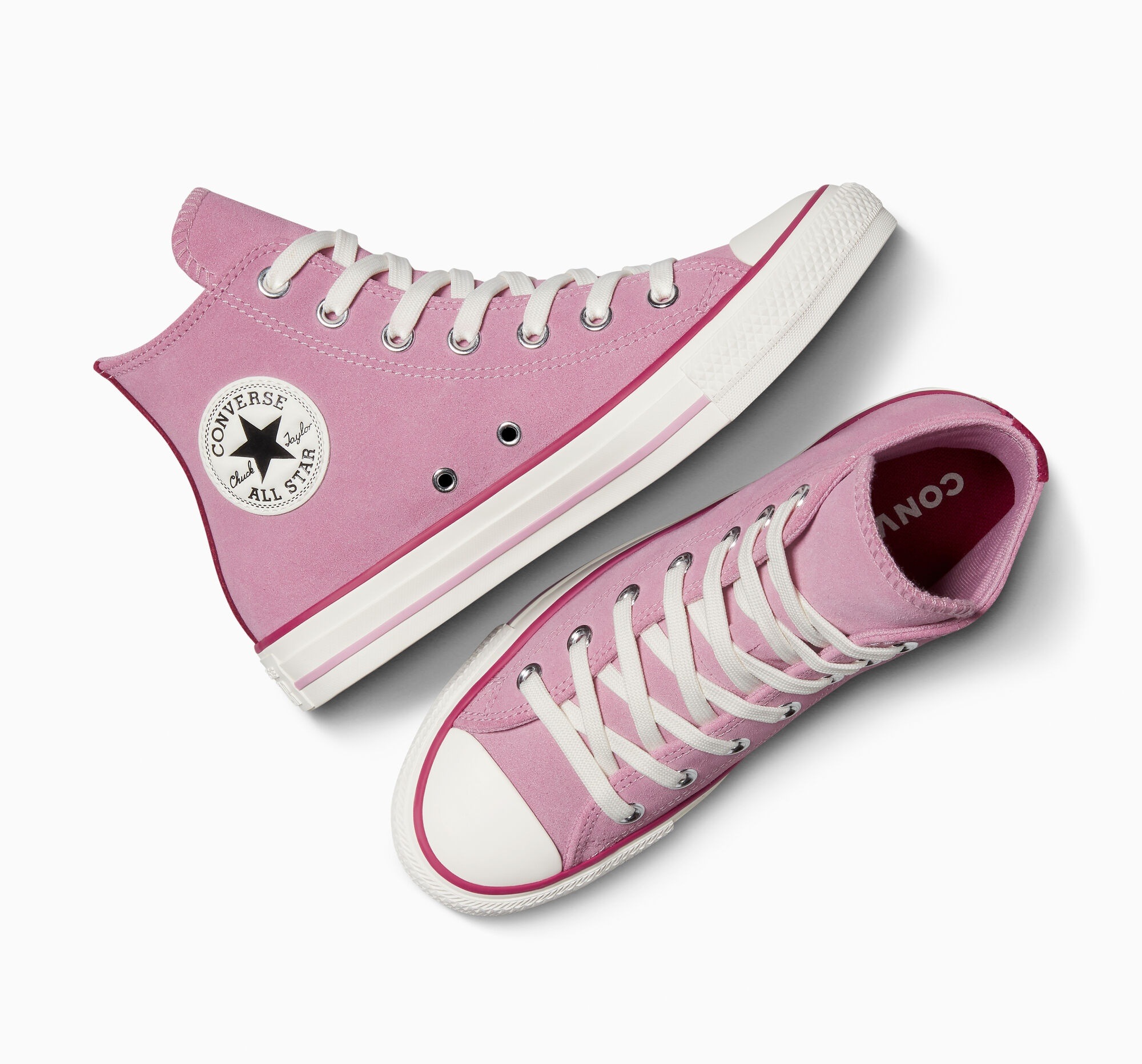 Sneaker CONVERSE "CHUCK TAYLOR ALL STAR", Damen, Gr. 37,5, cliffside roes, sport berry, egret, Leder, Schuhe Sneaker 2