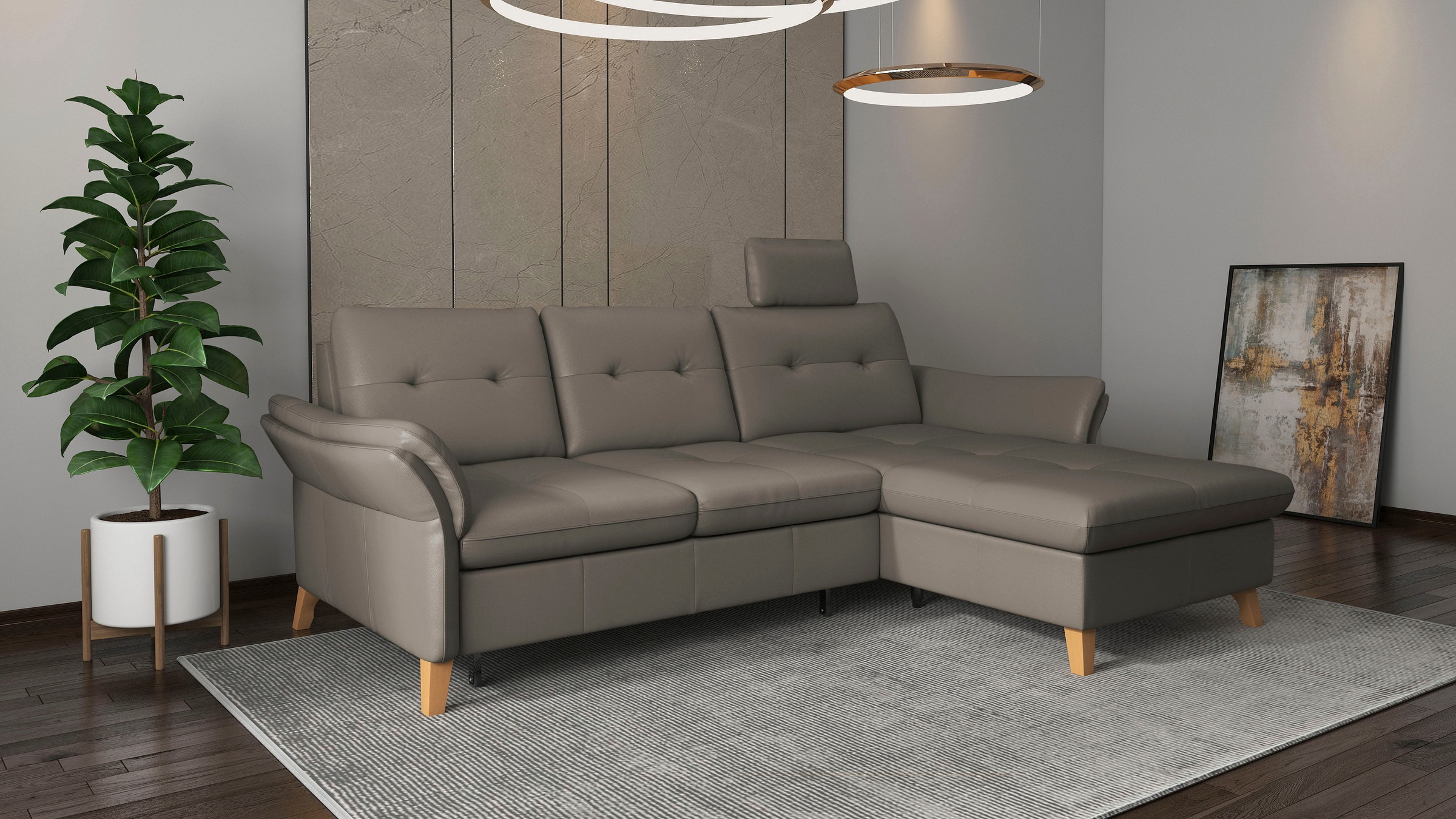 sit&more Ecksofa »Göteborg«, Sitztiefenverstellung und Federkern, wahlweise mit Bettfunktion