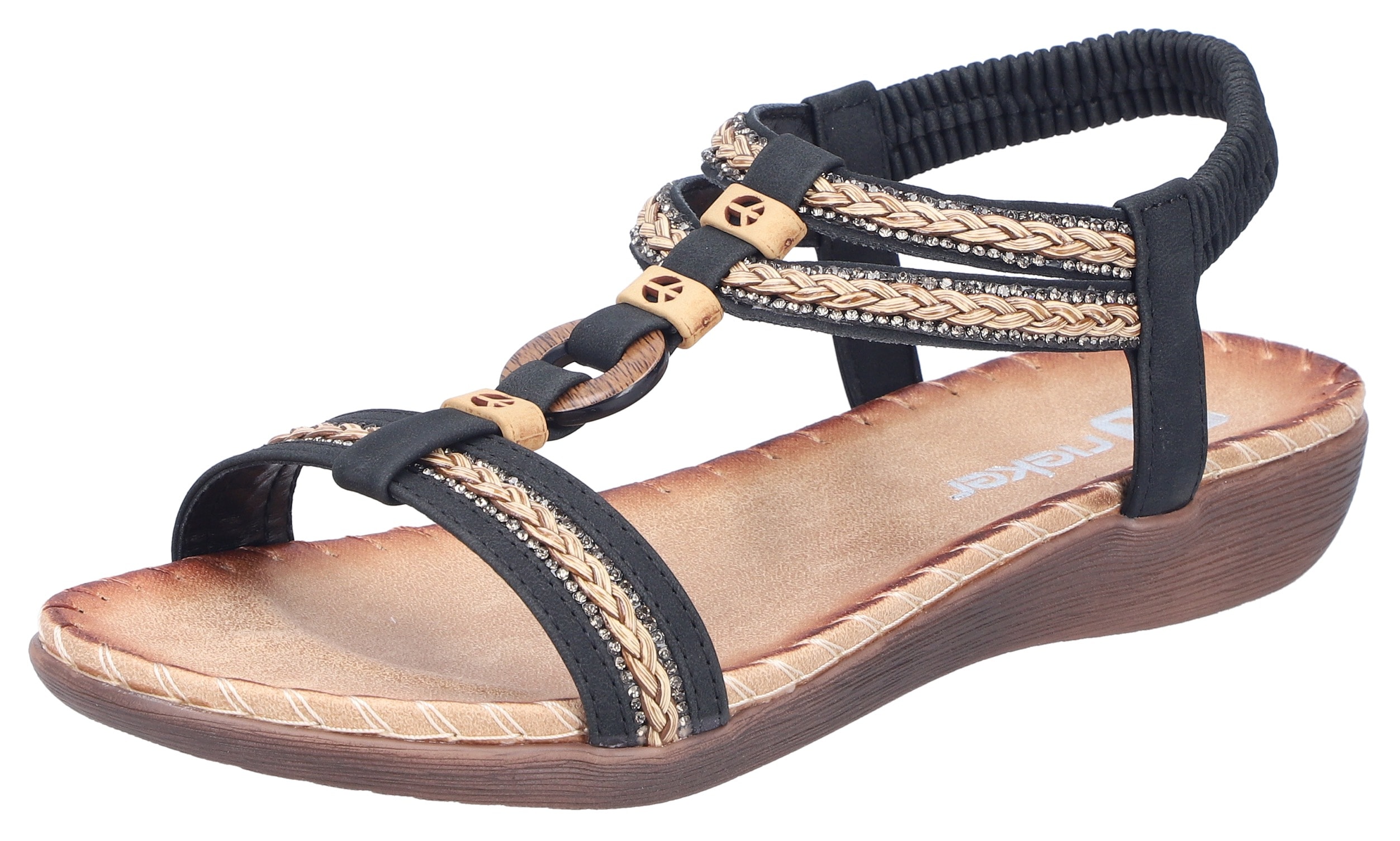 Rieker Sommerschuh, Urlaubsschuh, Schlupfsandale mit Gummizug