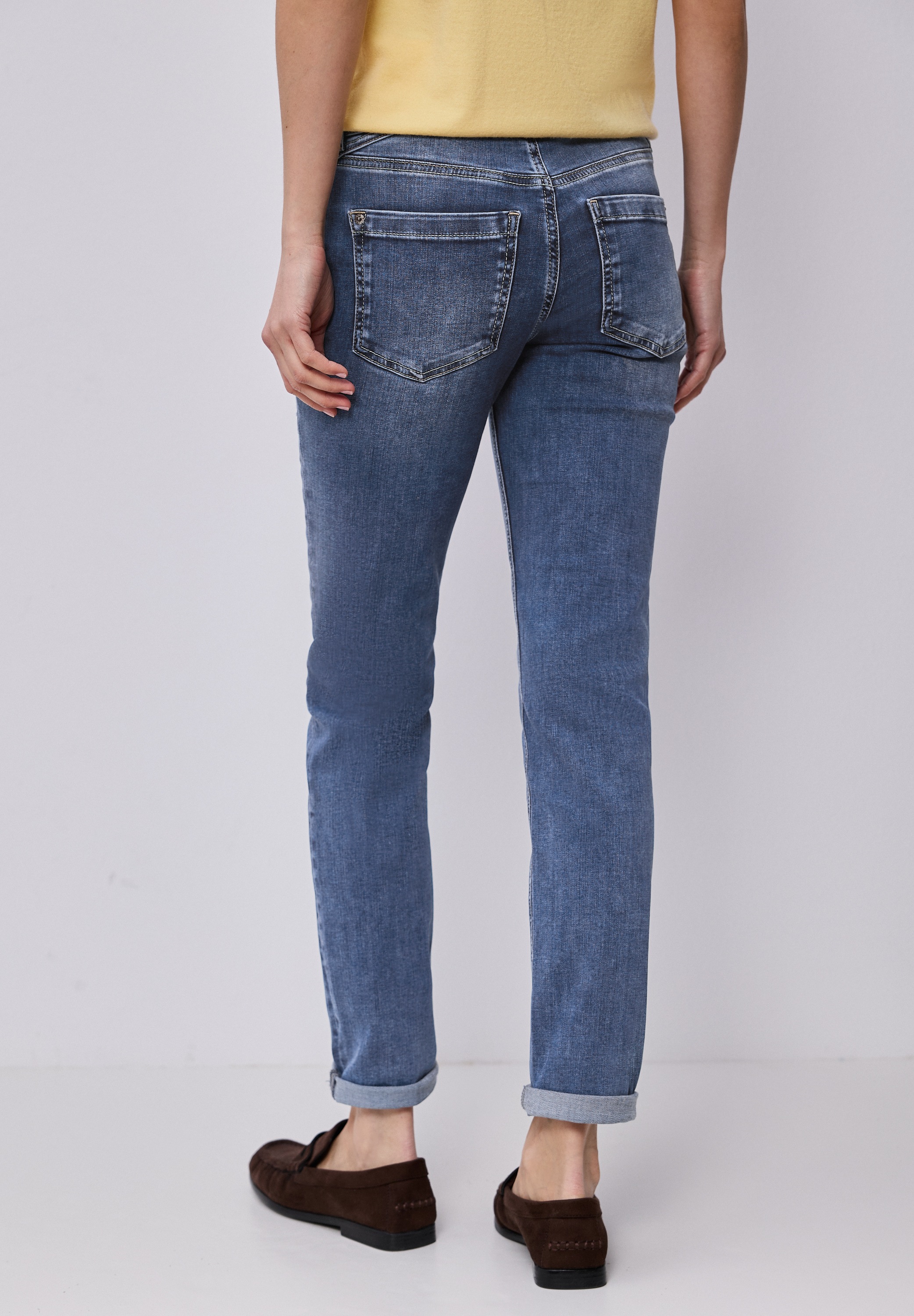 STREET ONE Comfort-fit-Jeans mit destroyed Details