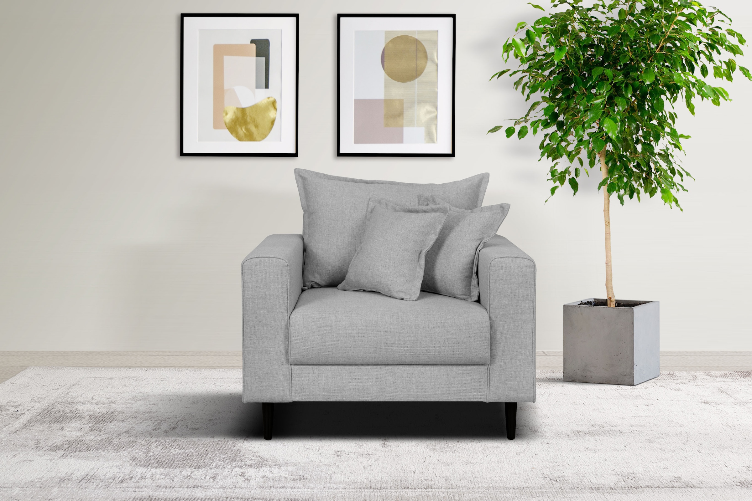 Home affaire Sessel "VEYRAS Loungesessel, Maße B/T/H: 95/84/76 cm", mit Wel günstig online kaufen