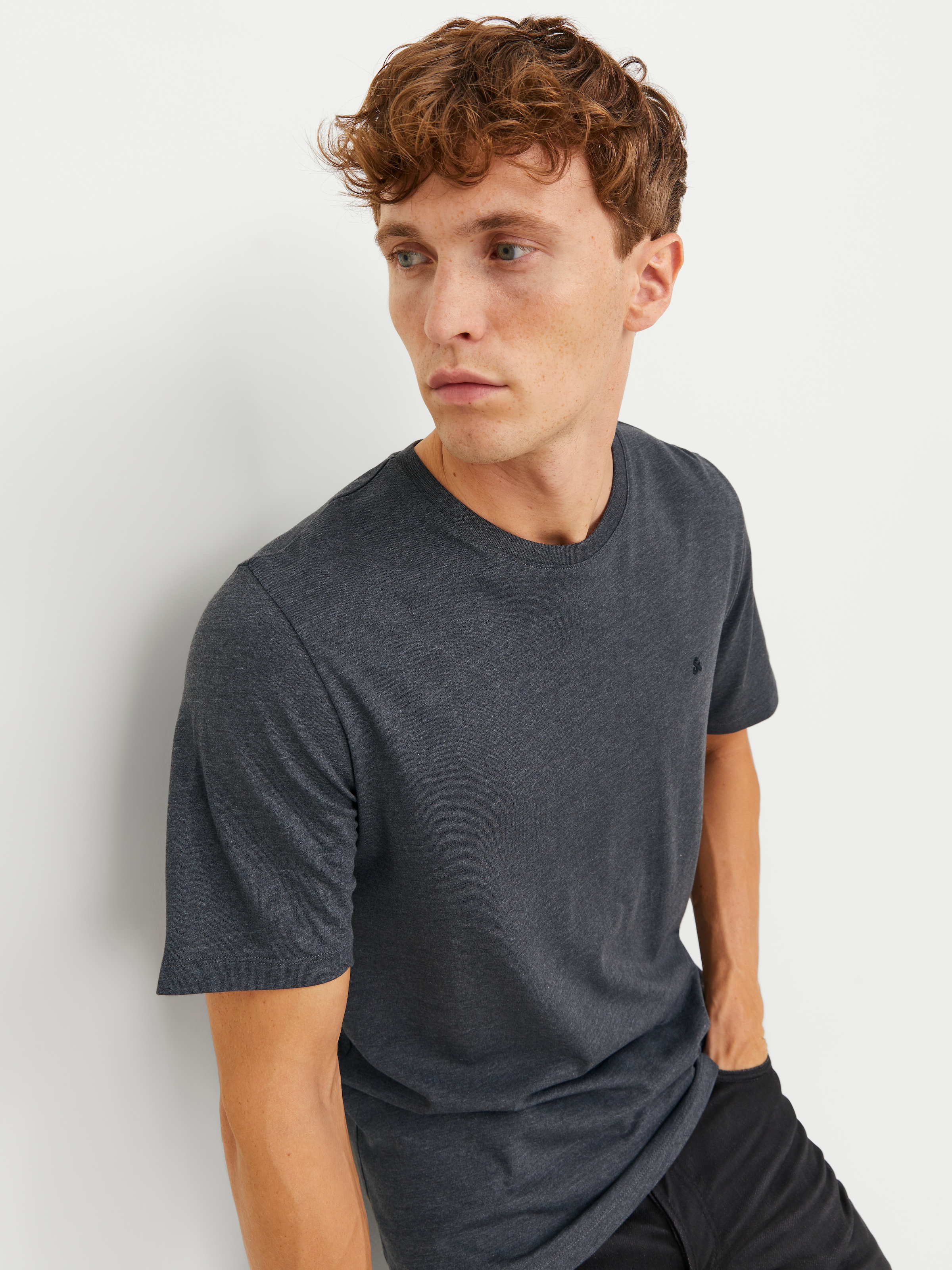 Jack & Jones Rundhalsshirt "JJEPAULOS TEE SS CREW NECK NOOS" Baumwollmischu günstig online kaufen