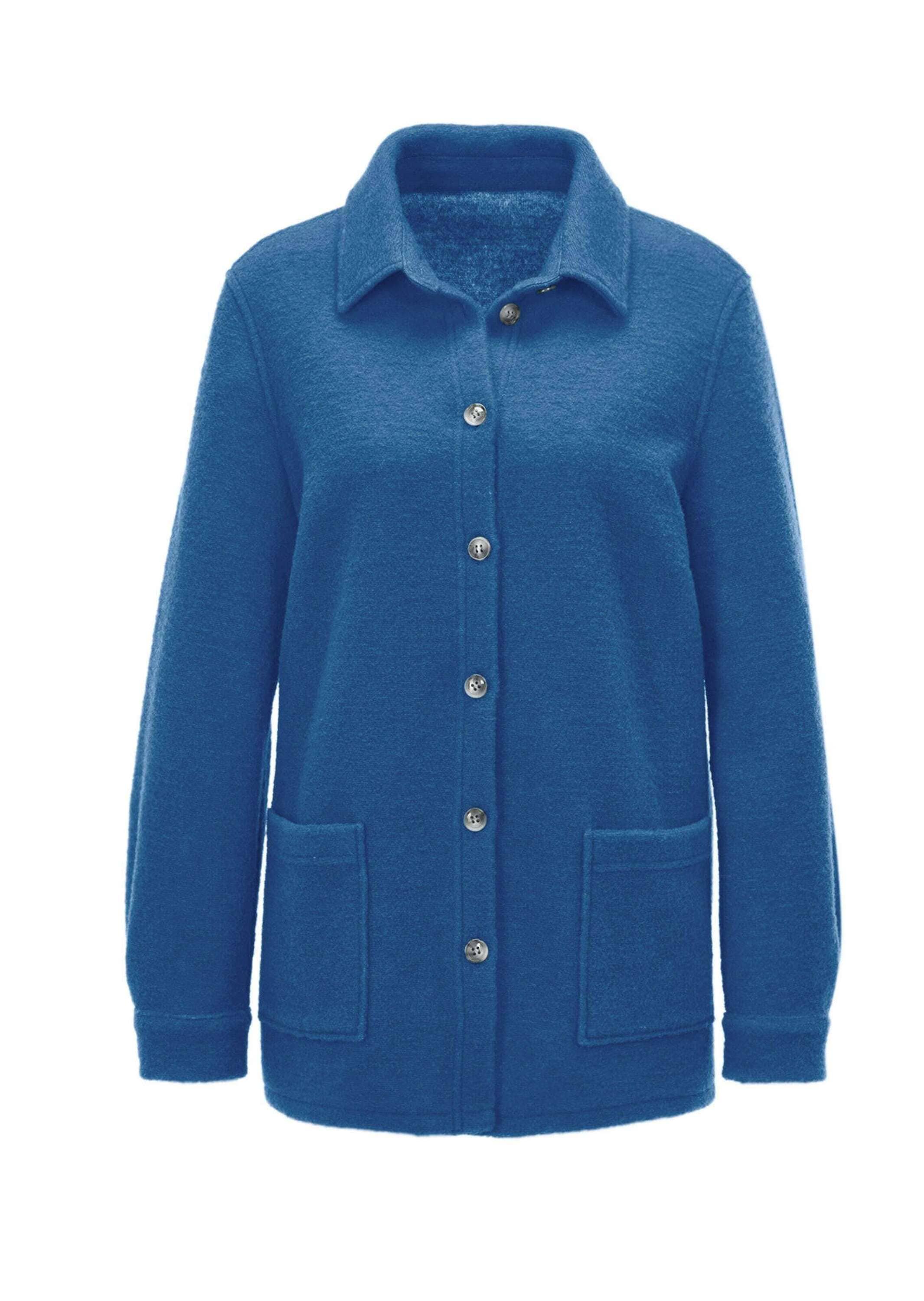 GOLDNER "Kurzgröße Lässige Wolljacke mit Hemdkragen" Knöpfe