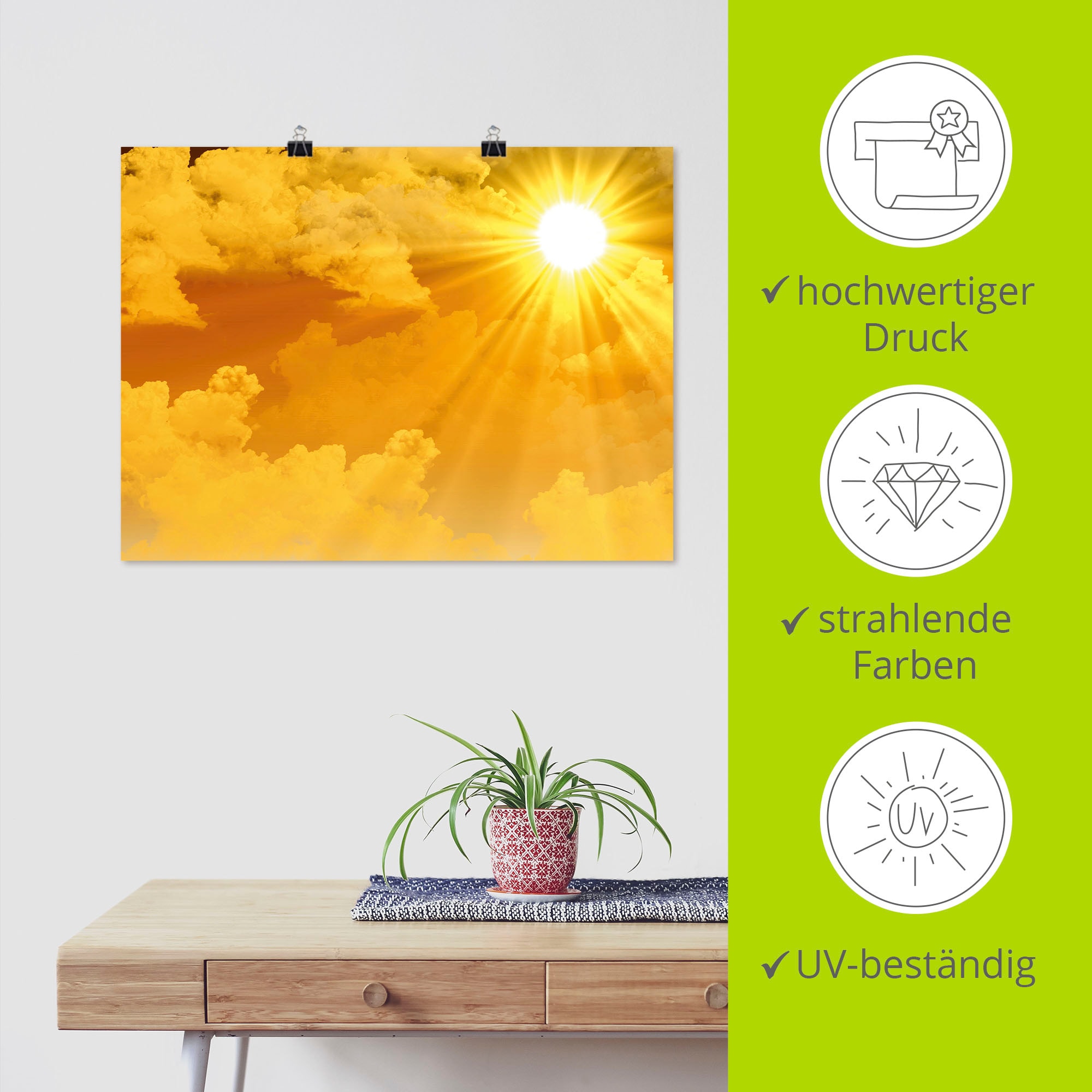 Artland Wandbild »Warme Sonnenstrahlen« Himmel 1 Stk. tlg. als Leinwandbild, Poster in verschied. Größen