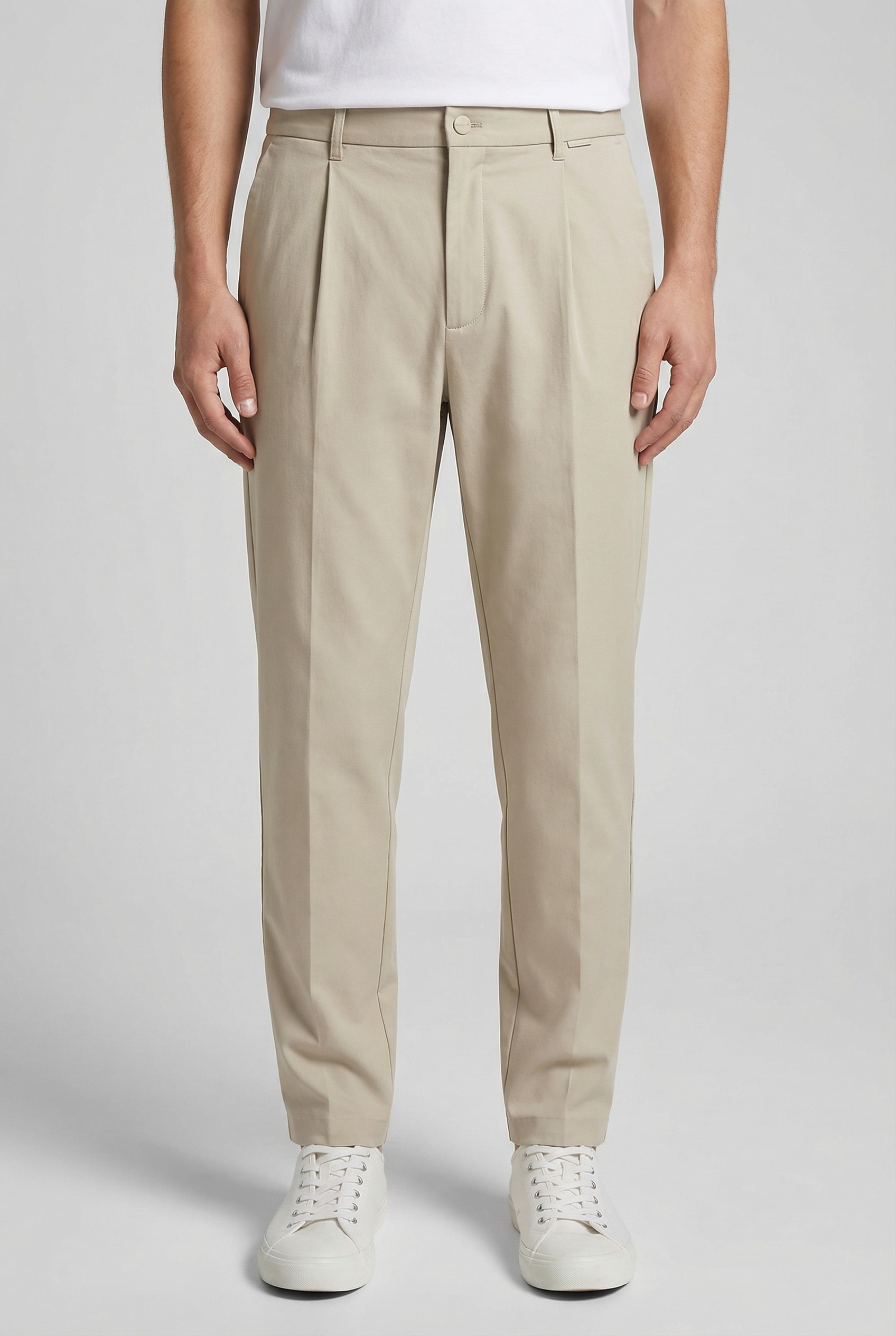 Calvin Klein Bundfaltenhose »SATEEN STRETCH TAPERED PLEAT«  in Satin-Optik