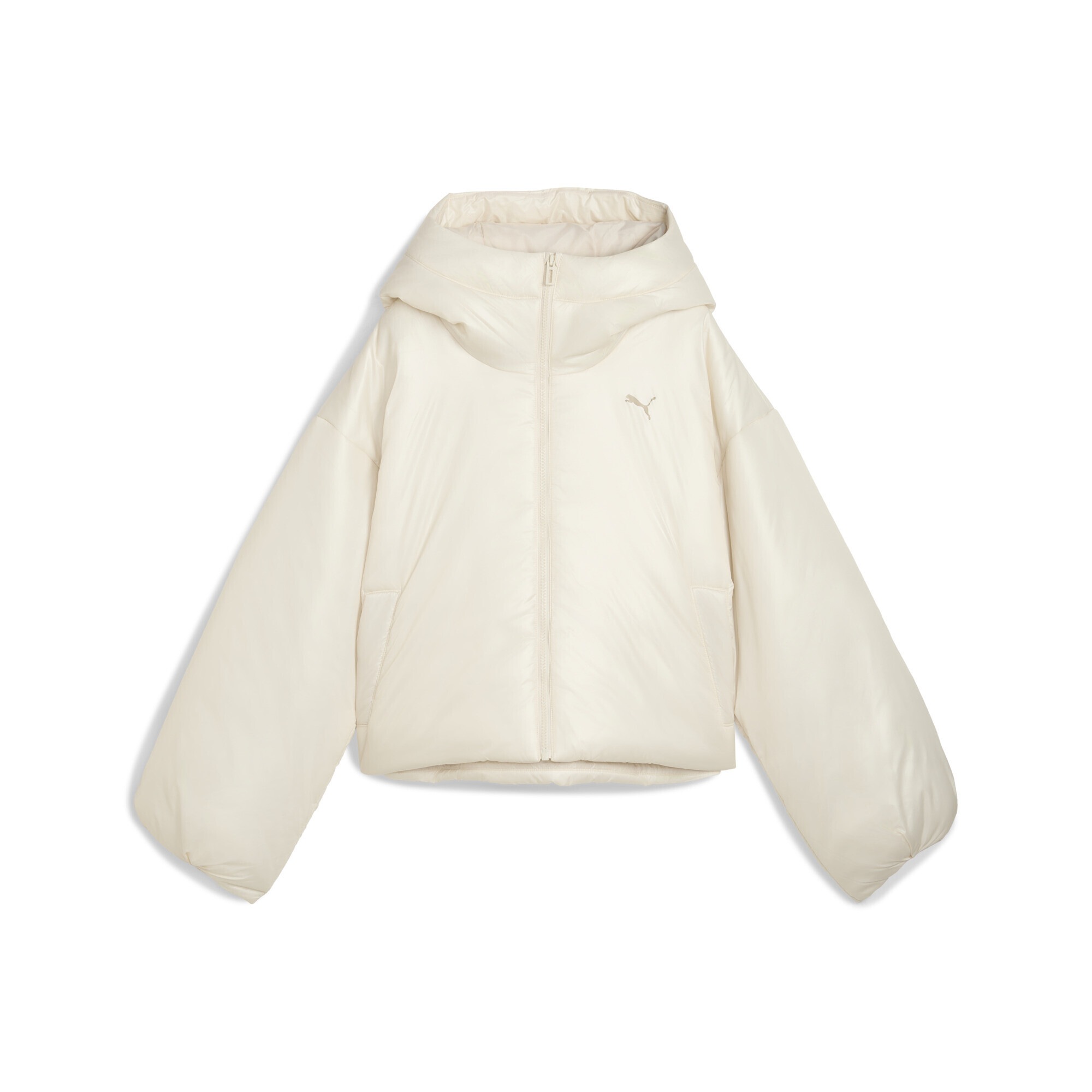 PUMA Winterjacke "Wardrobe Essentials Shiny Wattierte Kapuzenjacke Damen" günstig online kaufen