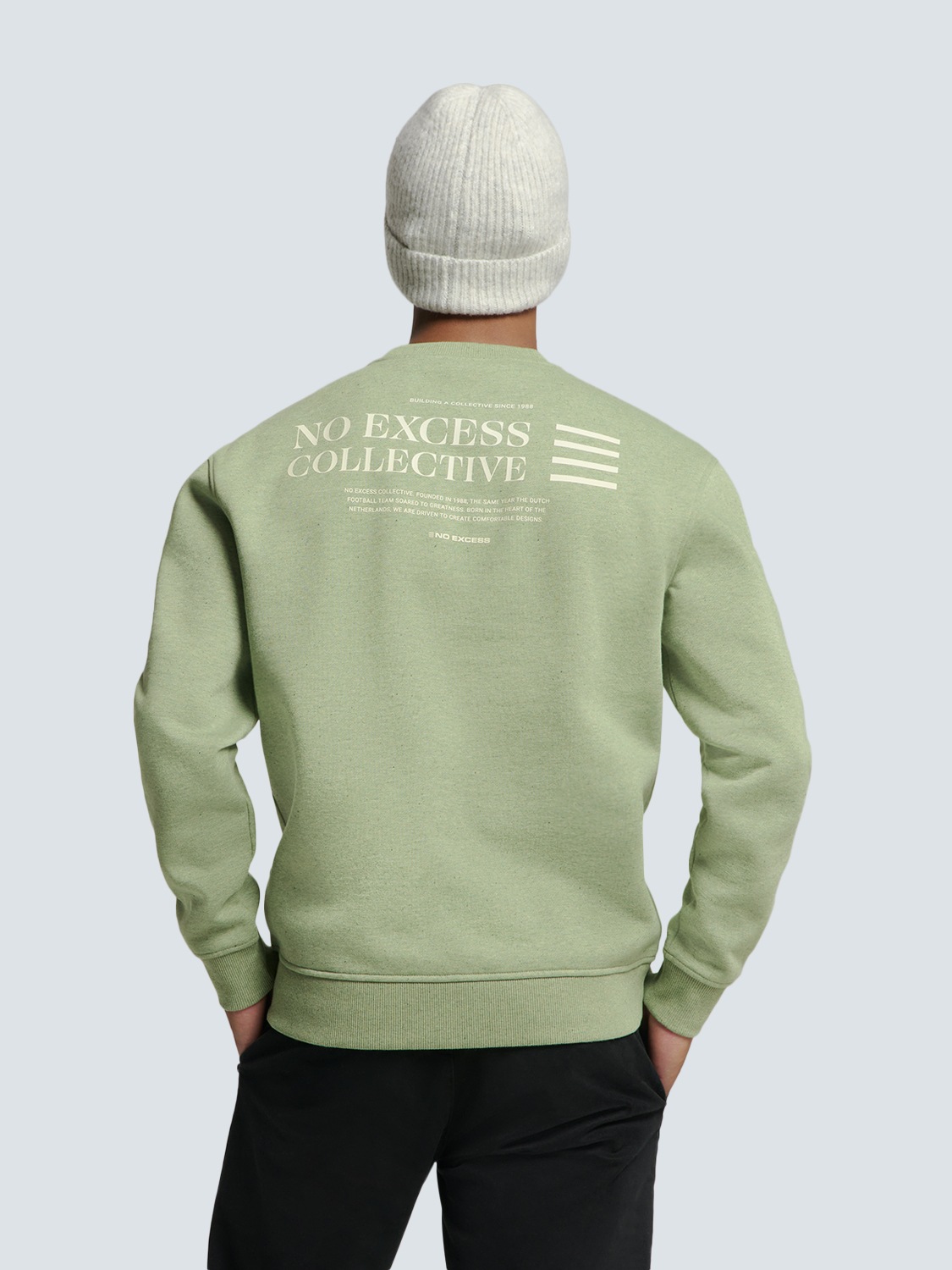 NO EXCESS Sweater »No Excess Pullover mit Rückenaufdruck«