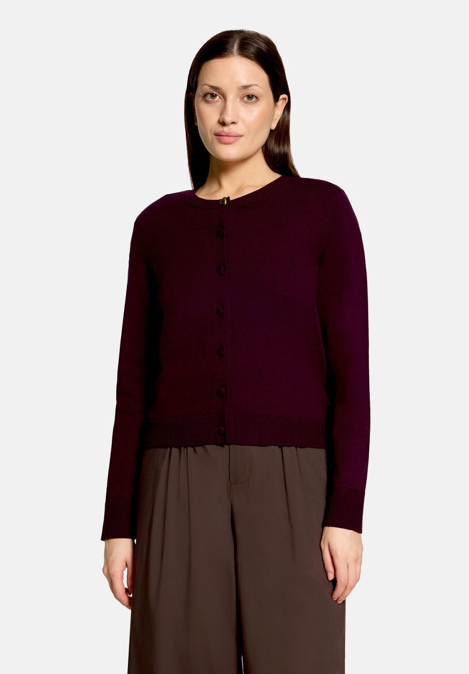 Cartoon Strickjacke »Damen mit Rundhalsausschnitt« 1