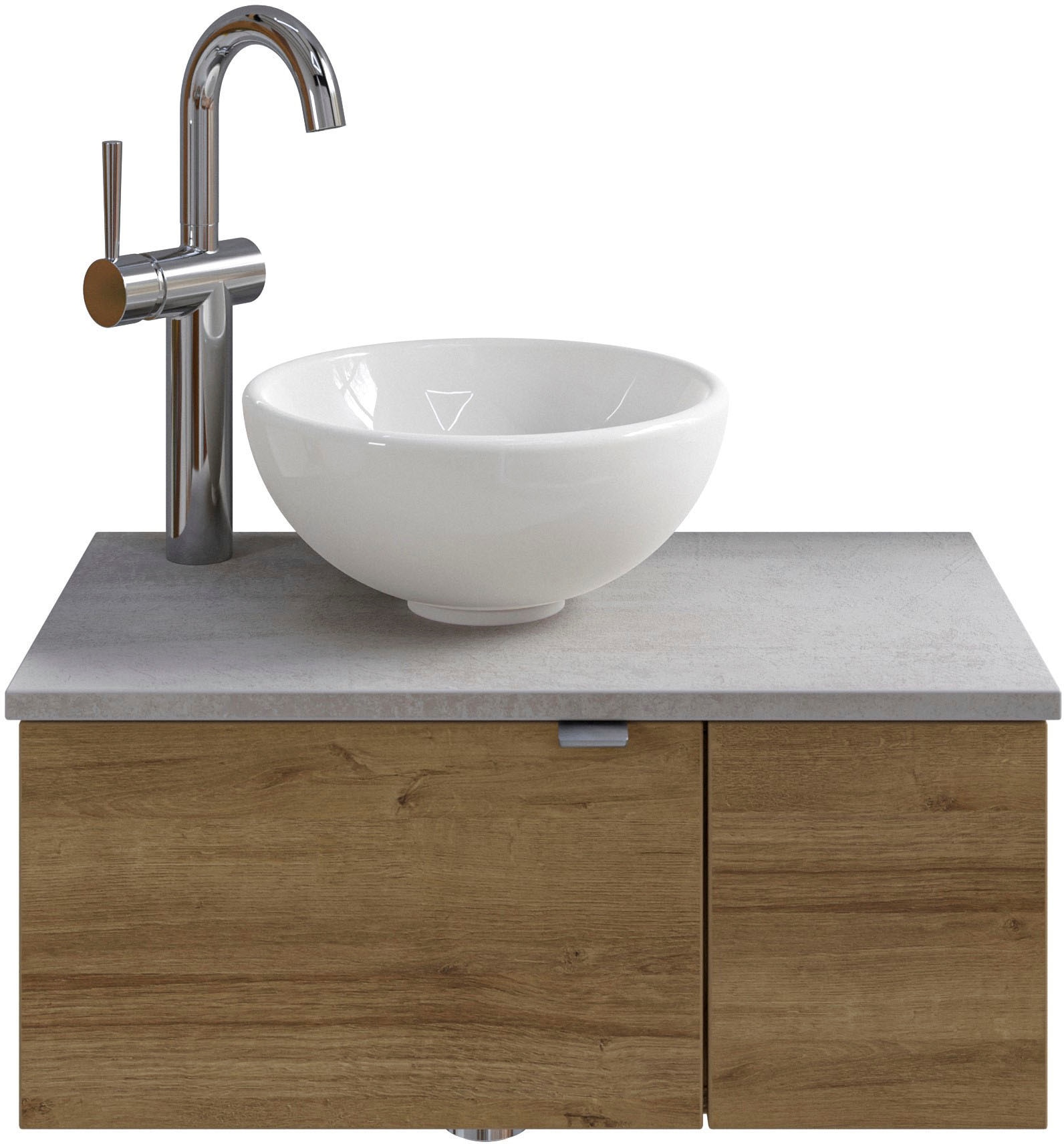 Saphir Waschtisch »Serie 6915 Waschschale mit Unterschrank für Gästebad, Gäste WC«, 61 cm breit, 2 Türen, offenes Fach, kleine Bäder, ohne Armatur