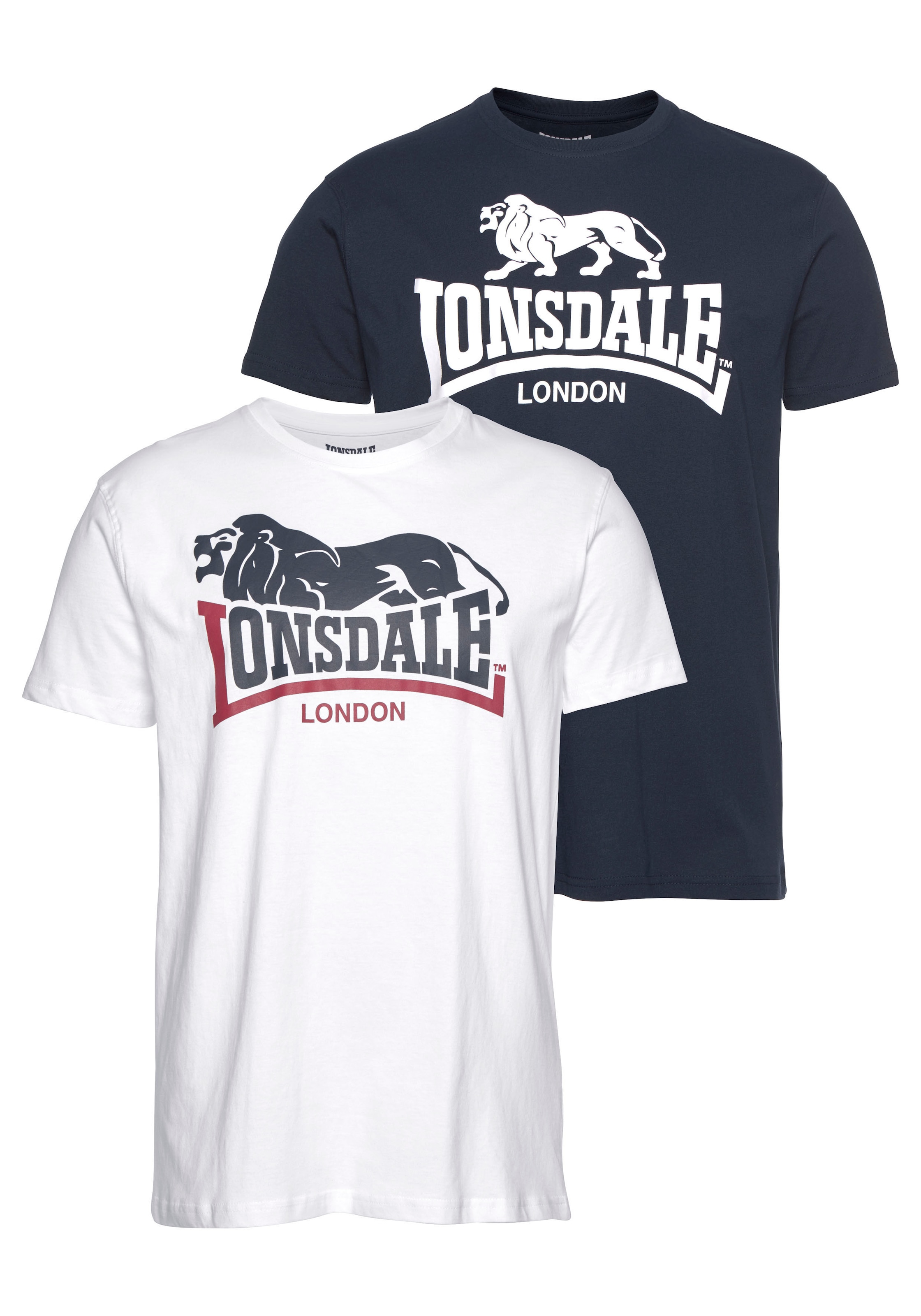 Lonsdale T-Shirt »LOSCOE«, (Packung, 2 tlg., 2er-Pack)