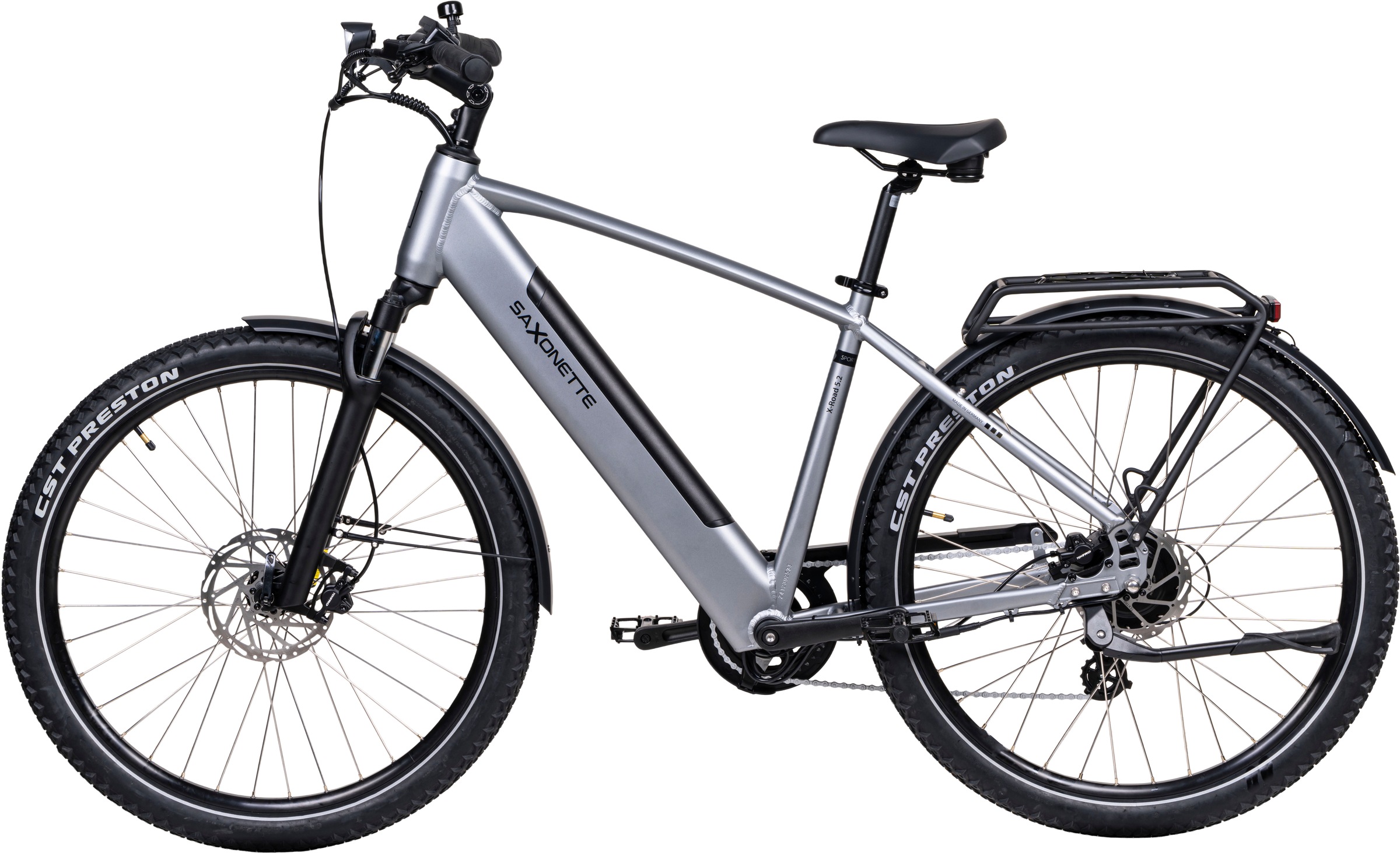SAXONETTE E-Bike »SAXONETTE X-Road 5.0 E- All Terrain Bikes«, 7 Gang, Shimano, Altus 7 Gänge, Heckmotor 250 W, (Packung), (mit integr. Akku), Elektrofahrrad für Alltag und Einkauf