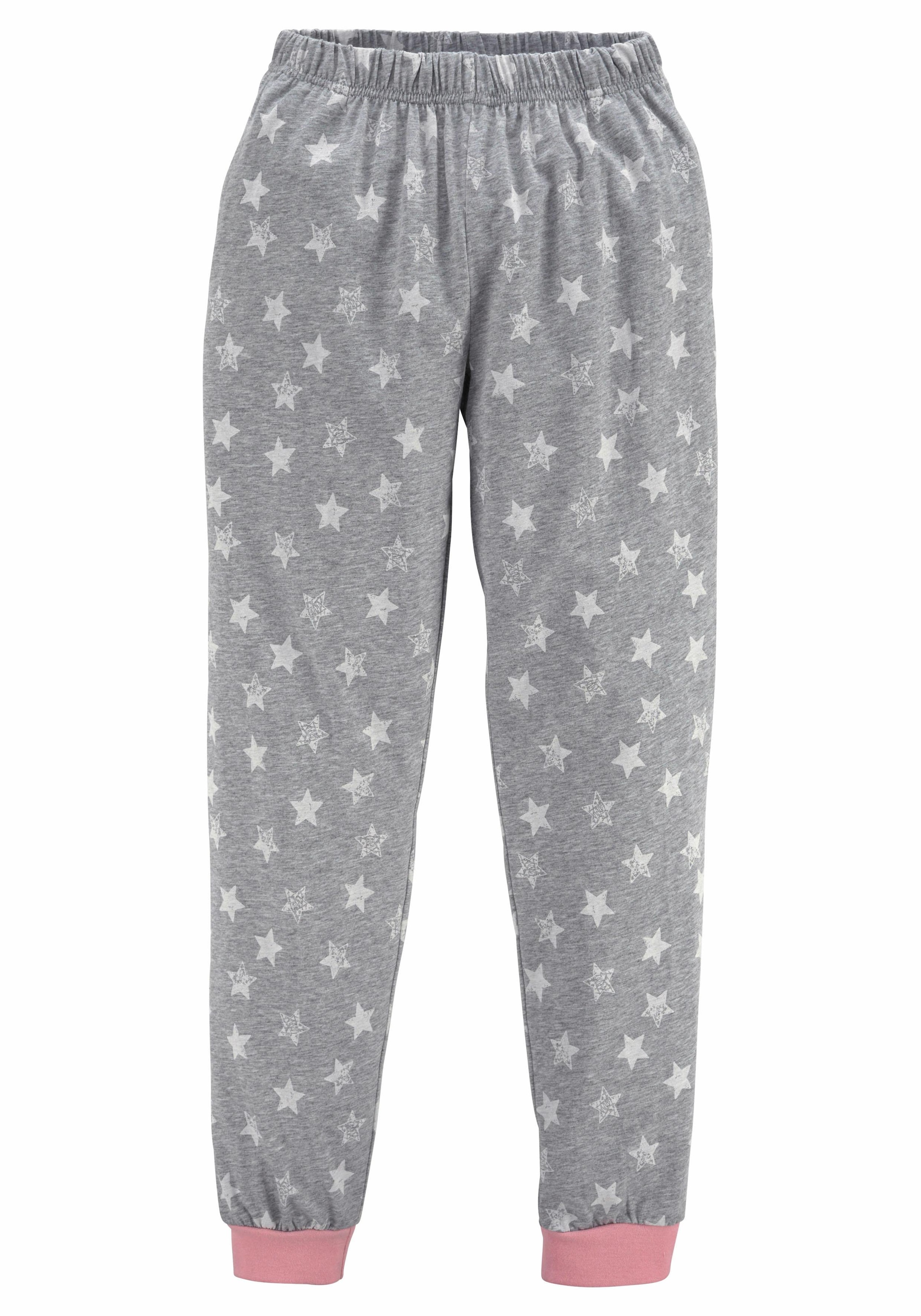 Vivance Pyjama, (2 tlg., 1 Stück), Schlafanzug in langer Form mit Sternen Print