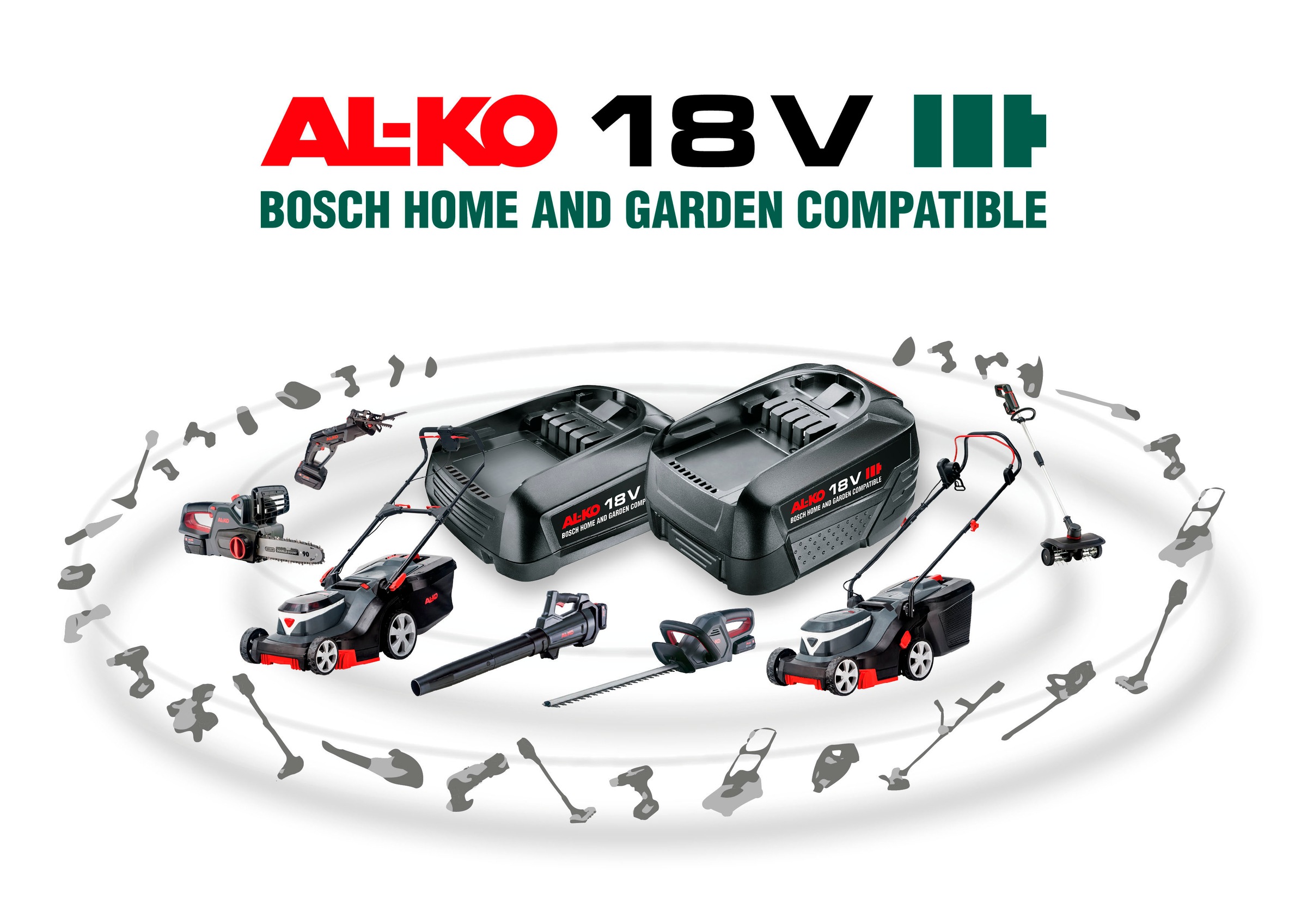 AL-KO Akkurasenmäher »HOME AND GARDEN COMPATIBLE 3.82 Li Easy«, (Set), 38 cm Schnittbreite, inkl. 2 Akkus und Ladegerät