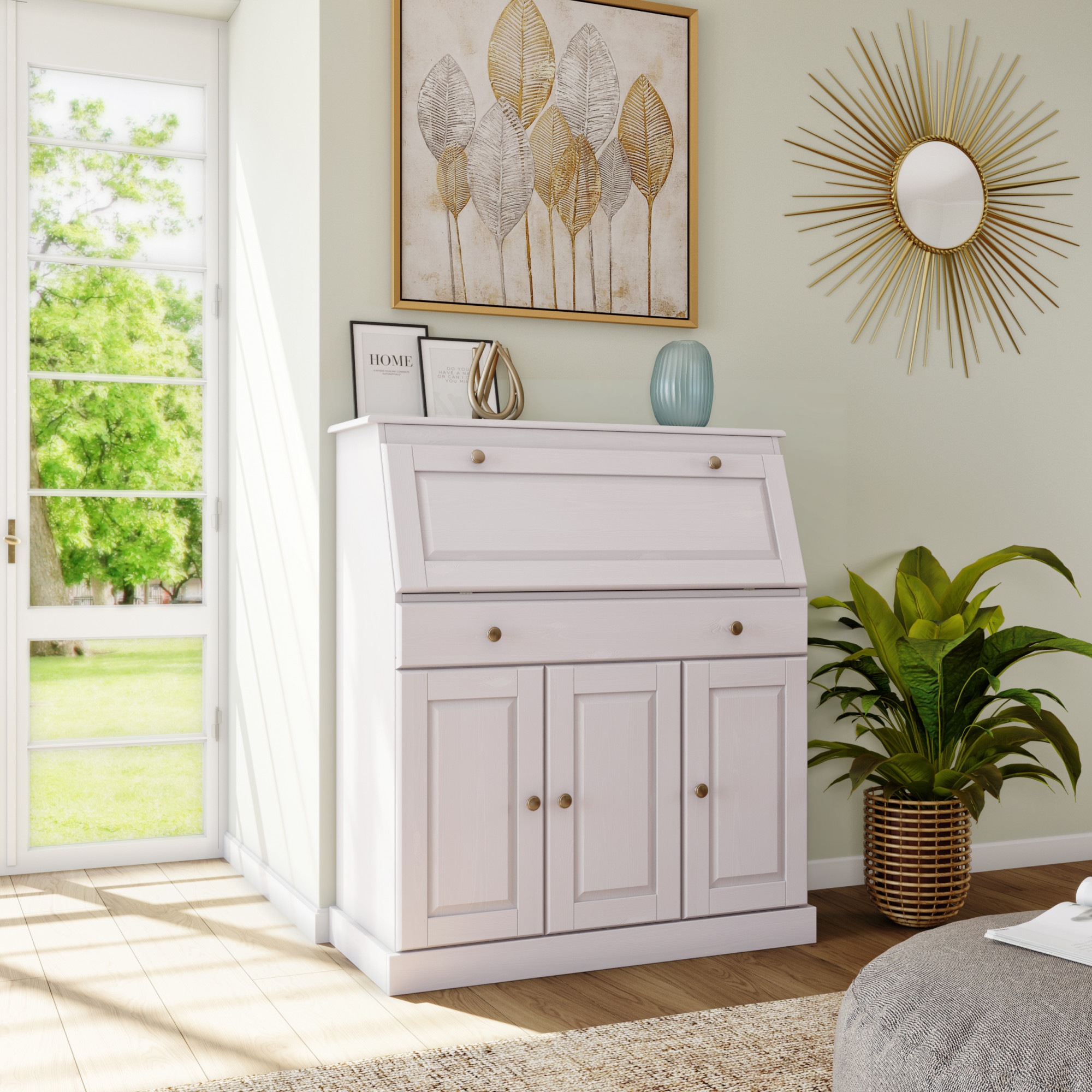 OTTO home Sekretär "Rossi" aus massiver Kiefer, variabel verstellbare Einle günstig online kaufen