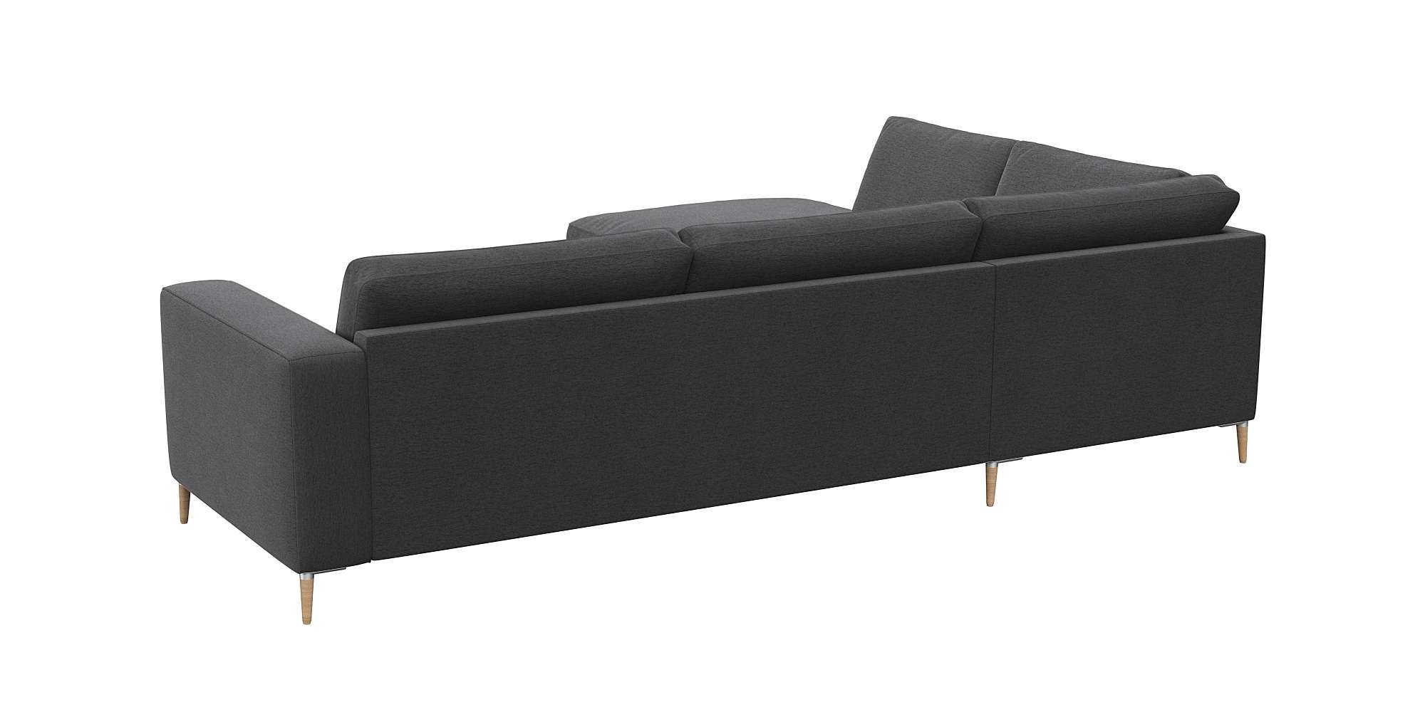 FLEXLUX Ecksofa »Fiore, Sitzaufbau mit hochwertigem Kaltschaum für mehr Sitzkomfort«, breite Armlehnen, L-Form, Füße Alu/Eiche