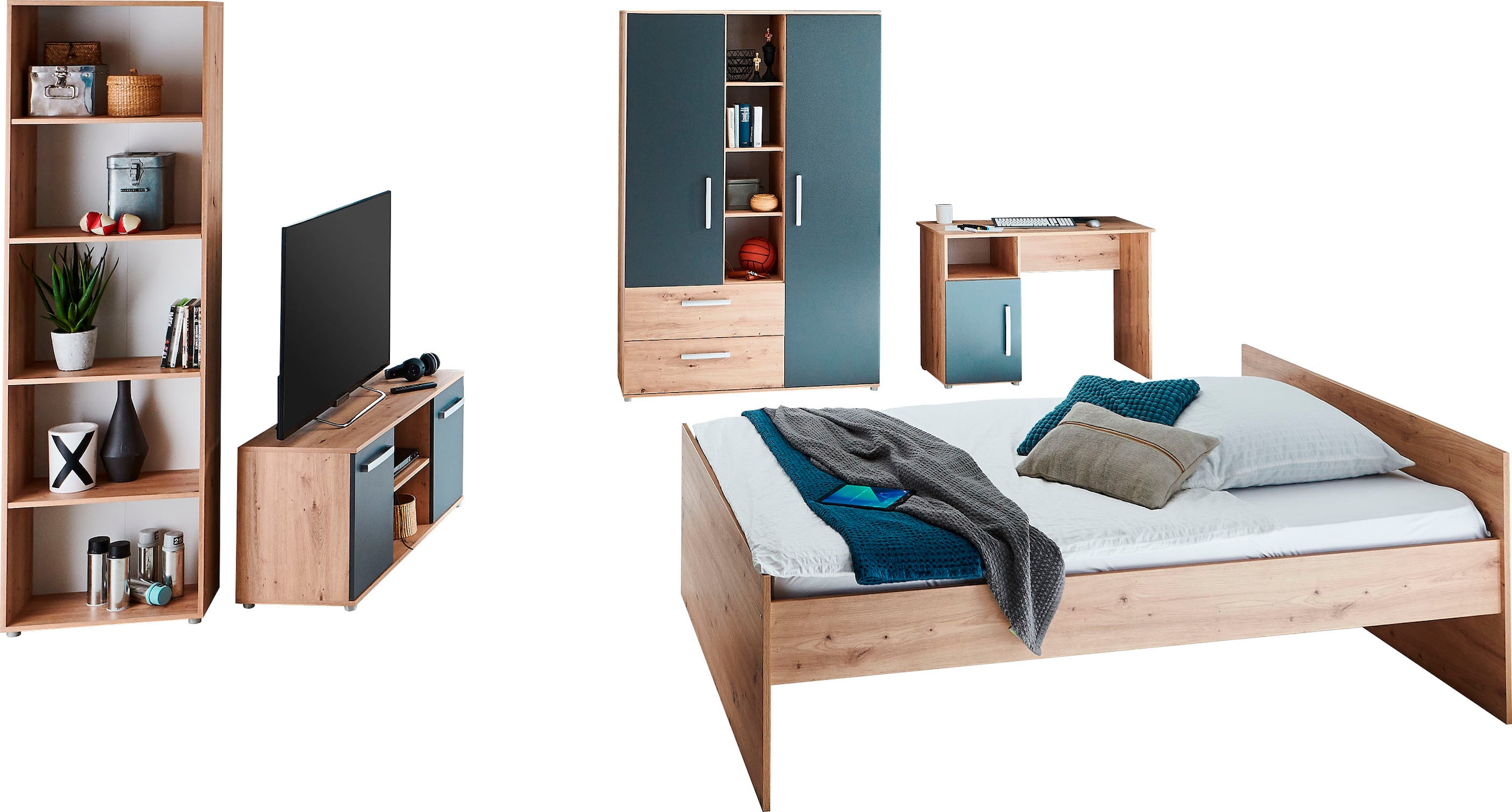 arthur berndt Jugendzimmer-Set "Alessio" Set, Bett, Kleiderschrank, Schreib günstig online kaufen