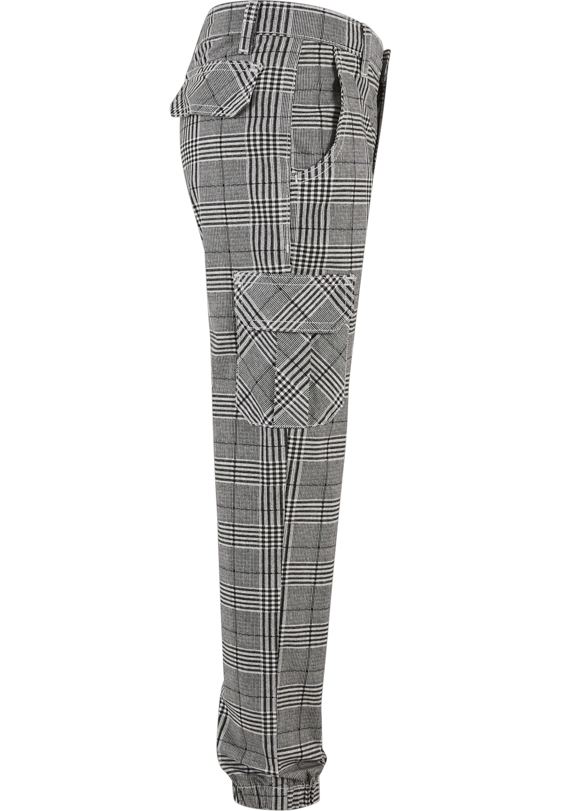 URBAN CLASSICS Cargohose »Urban Classics Herren Boys AOP Glencheck Cargo Jog Pants«