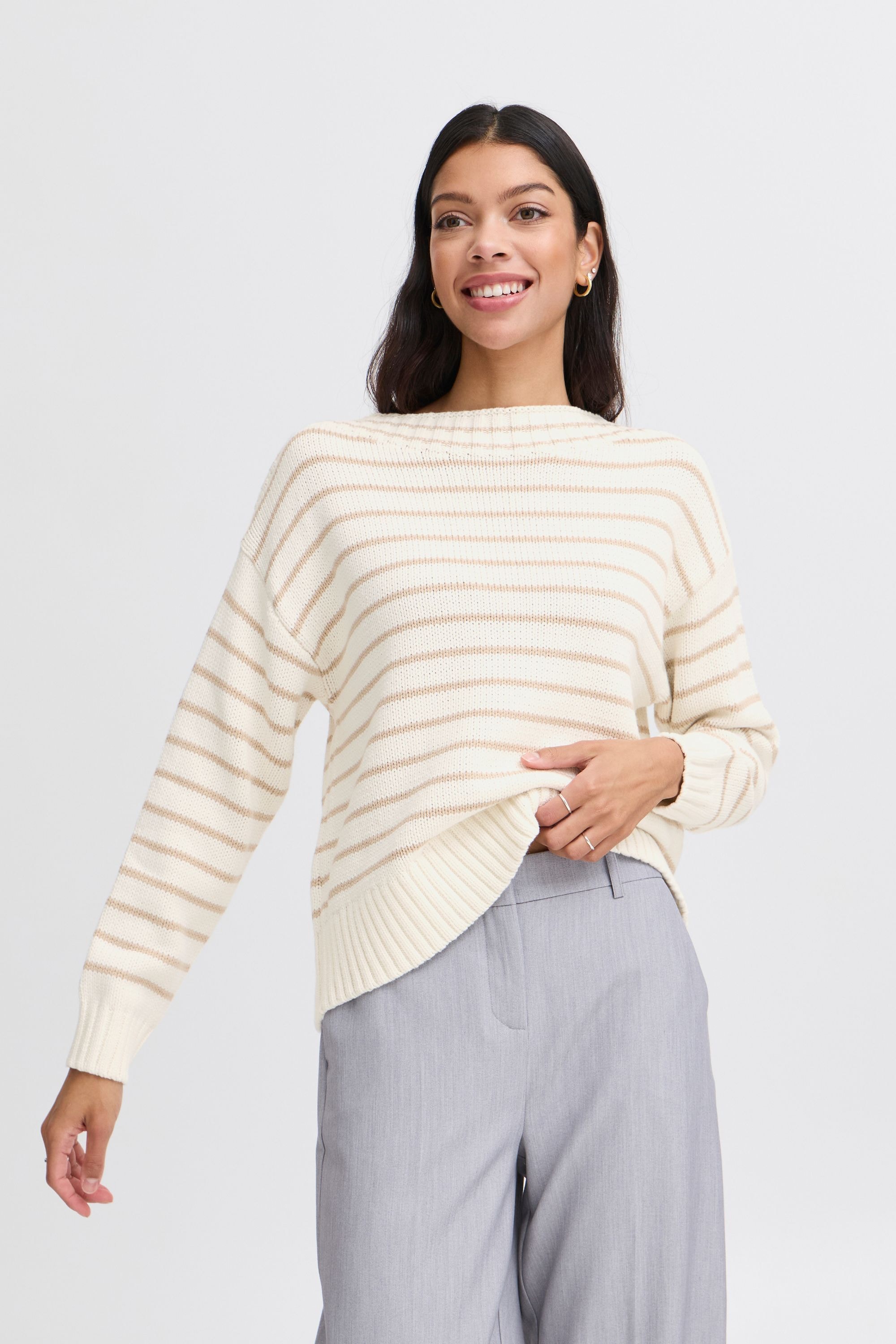 b.young Strickfleece-Pullover »Strickpullover BYNAGLA STRIPED JUMPER -«