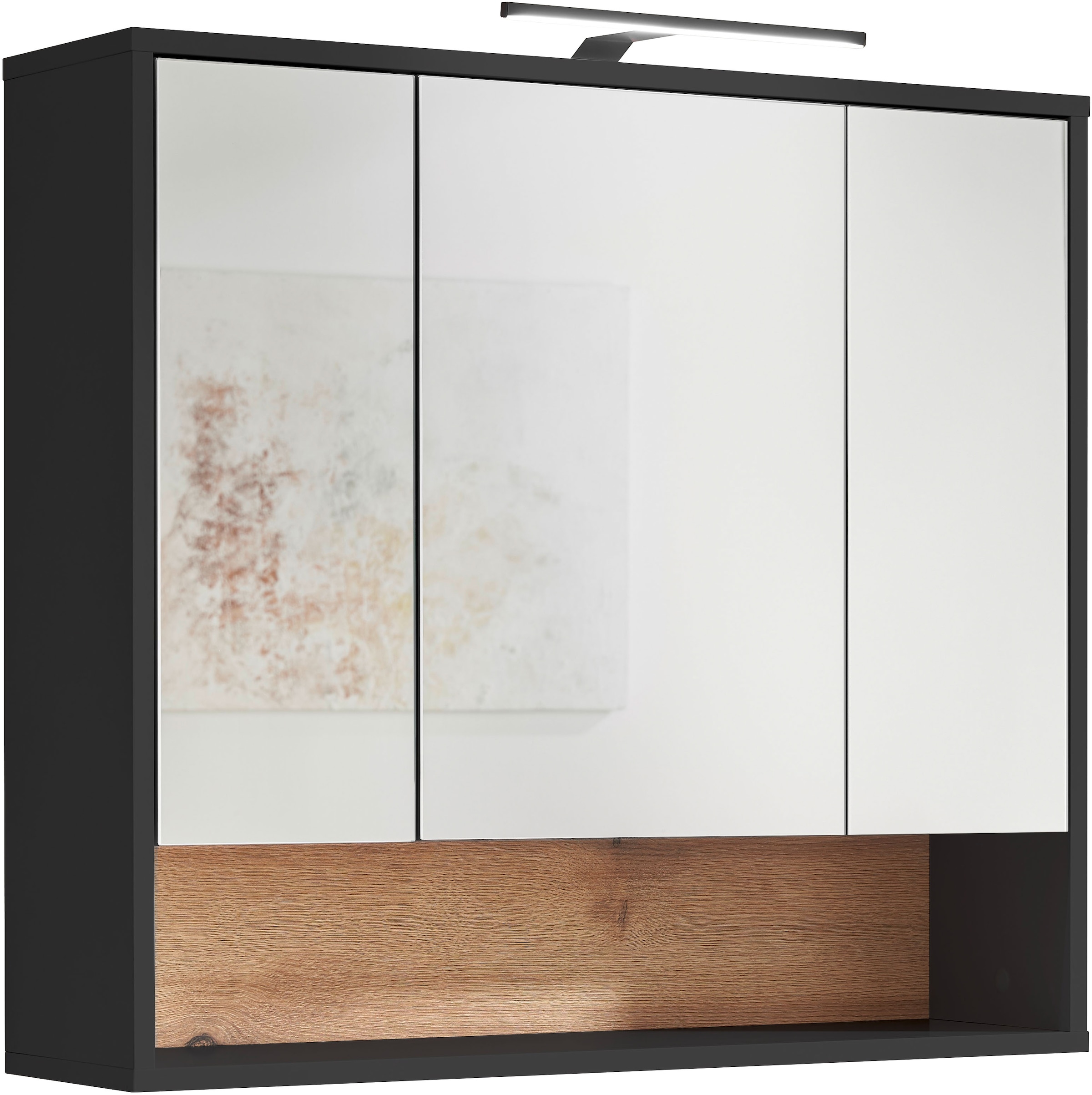 BASIC by Balculina Spiegelschrank »Liguria B/H/T 80x72x21 cm« 1 Stk. tlg. Breite 80cm, Beleuchtung, FSC-Mix 70%