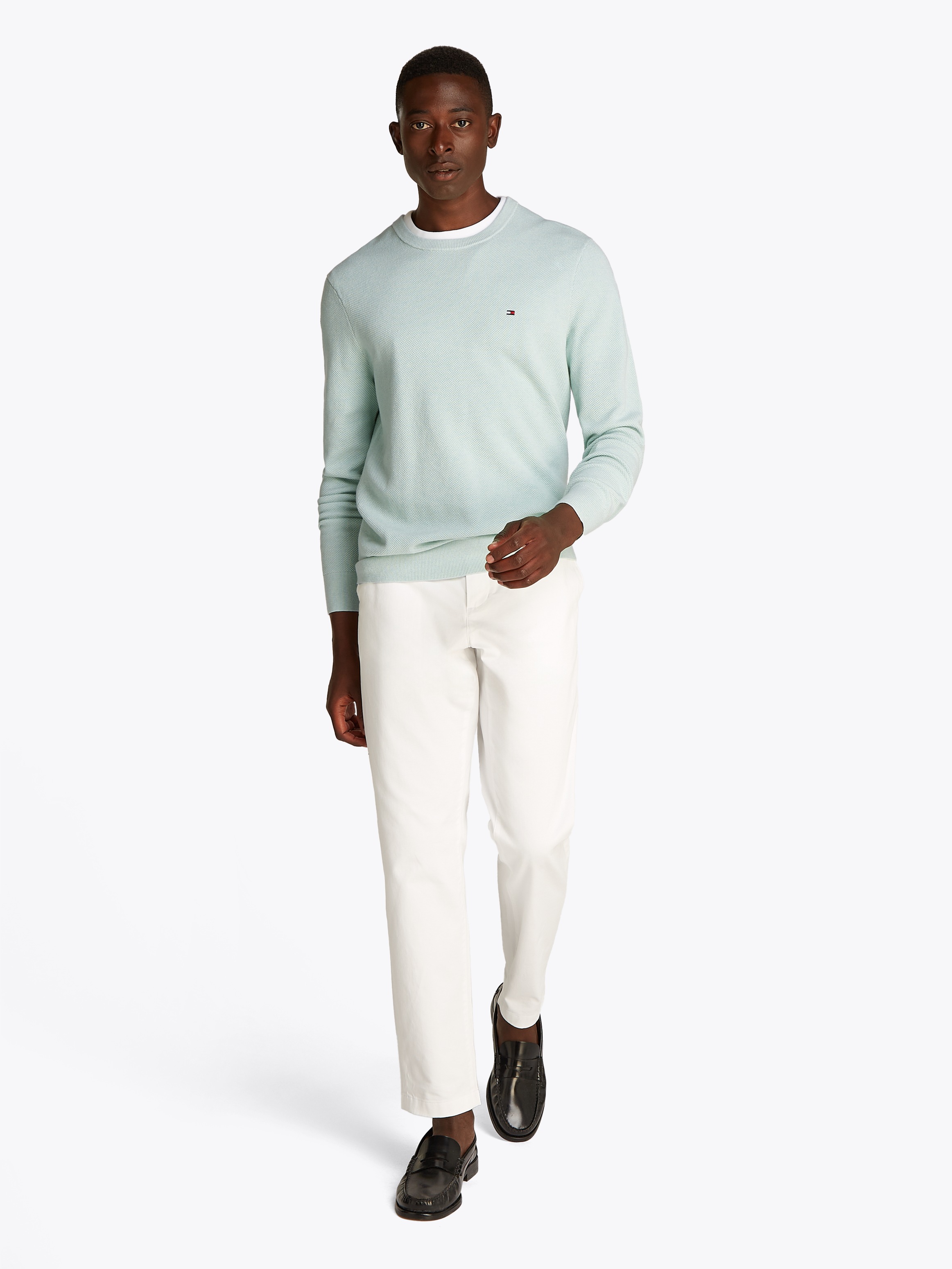 Thumbnail - Tommy Hilfiger Rundhalspullover "ESSENTIAL STRUCTURE CREW NECK mit Struktur und Label" unifarben, casual, regular fit, B...