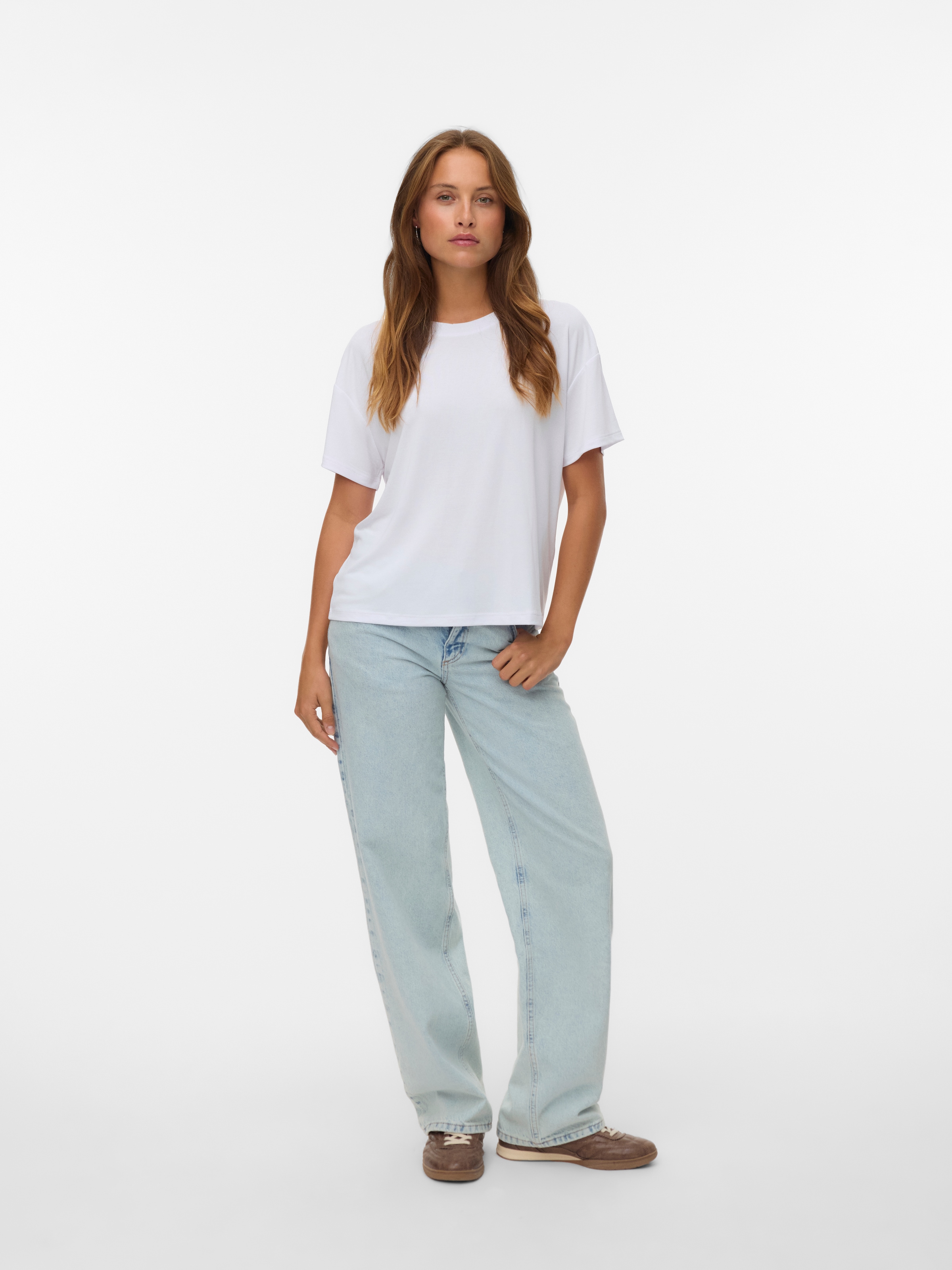 Vero Moda Kurzarmshirt »VMFILLI 2/4 TEE JRS NOOS« Materialmix, relaxed fit
