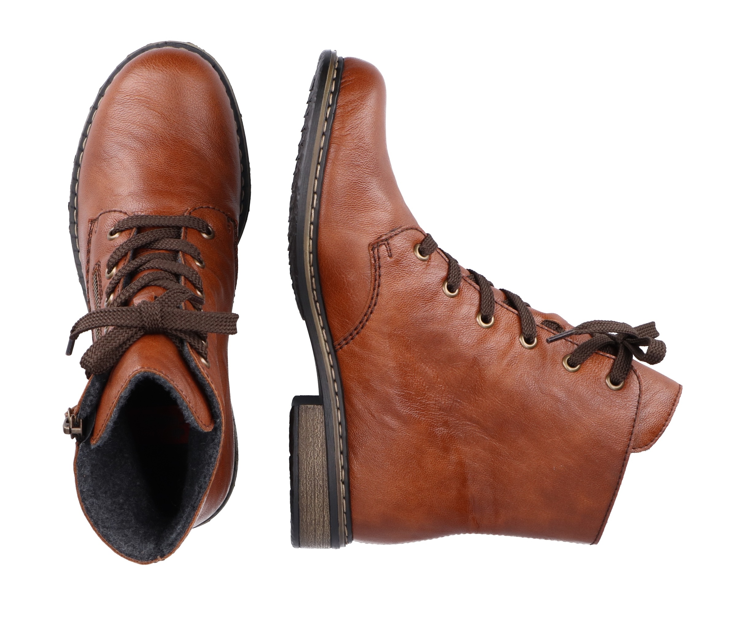 Rieker Women's Lace-up Ankle Boot Brown 40 3