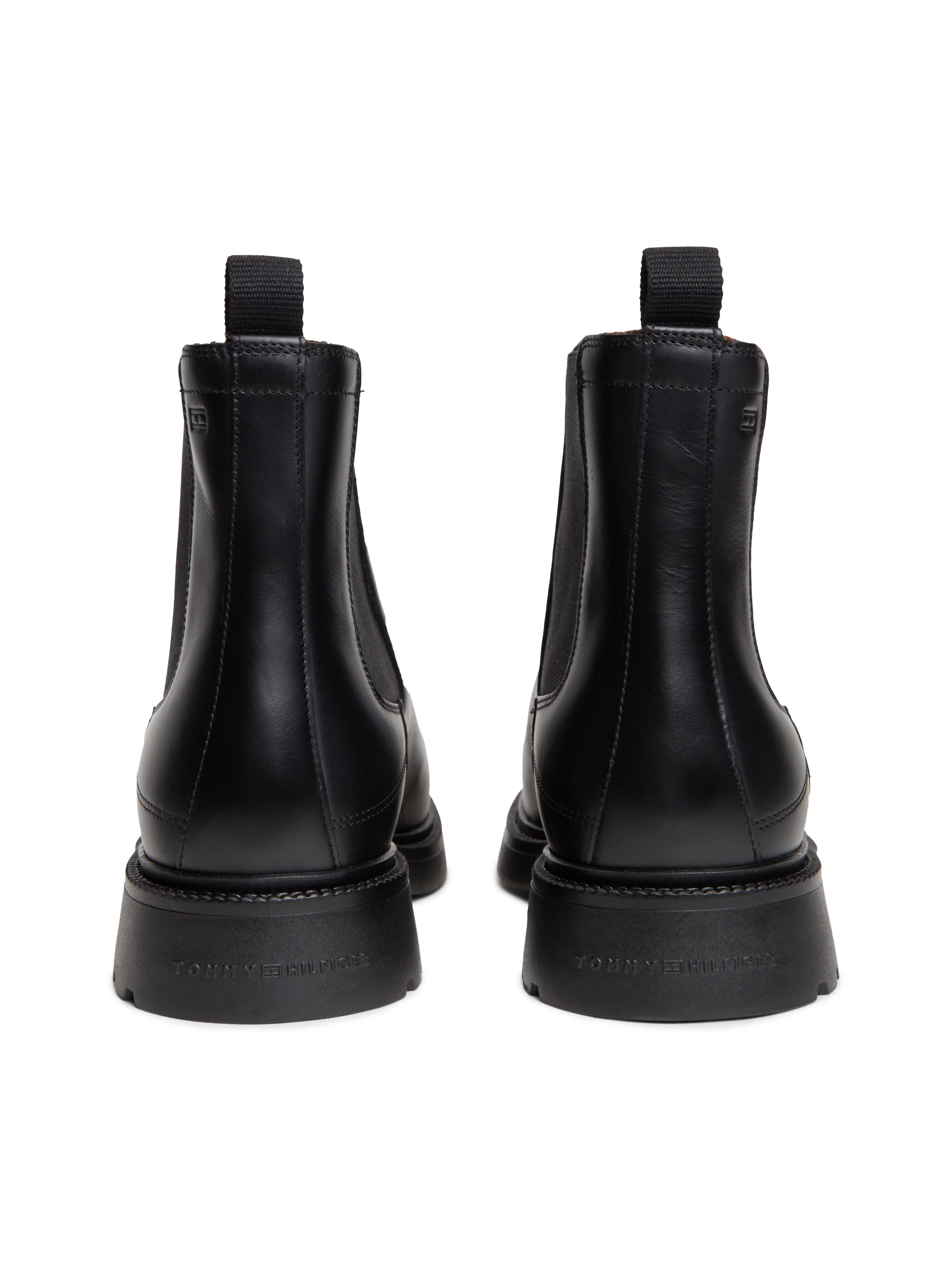 Tommy Hilfiger Chelseaboots »CORPORATE CASUAL LTH CHELSEA«  Blockabsatz, Stiefelette mit beidseitigem Stretcheinsatz, schmale Form