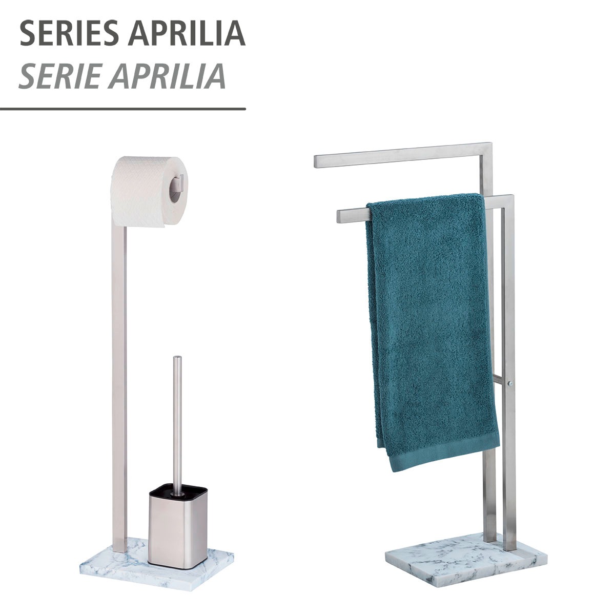 WENKO WC-Garnitur »Aprilia«, aus Edelstahl-Kunststoff, inkl. Rollenhalter  und WC-Bürste bestellen | BAUR | Toilettenbürstenhalter